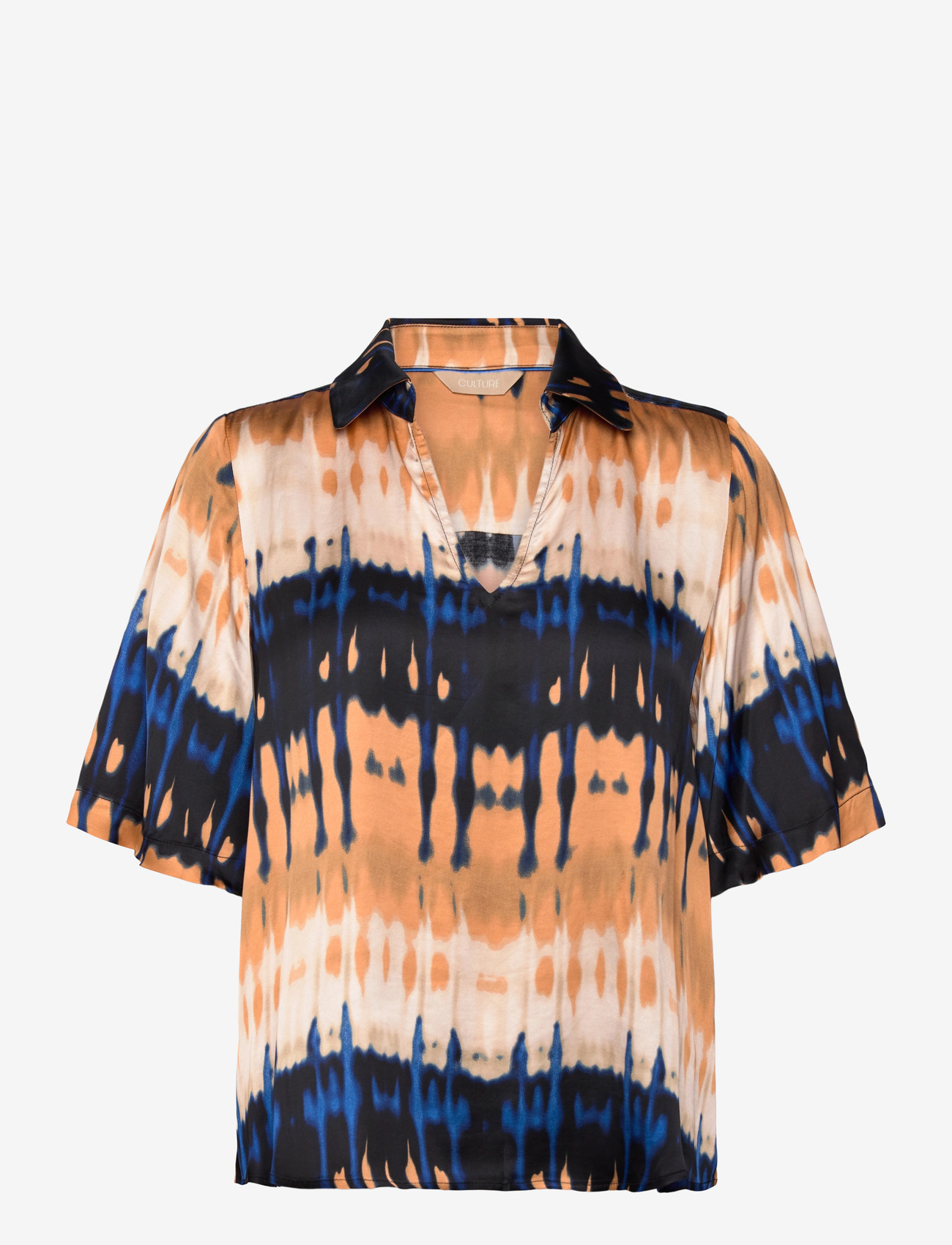 Culture - CUmacy Berna Blouse - kortærmede bluser - blue/beige graphic - 0