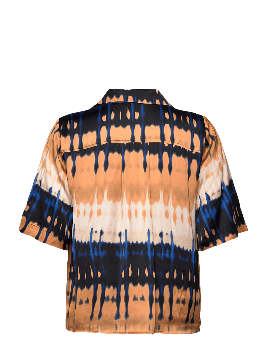 Culture - CUmacy Berna Blouse - kurzärmelige blusen - blue/beige graphic - 1