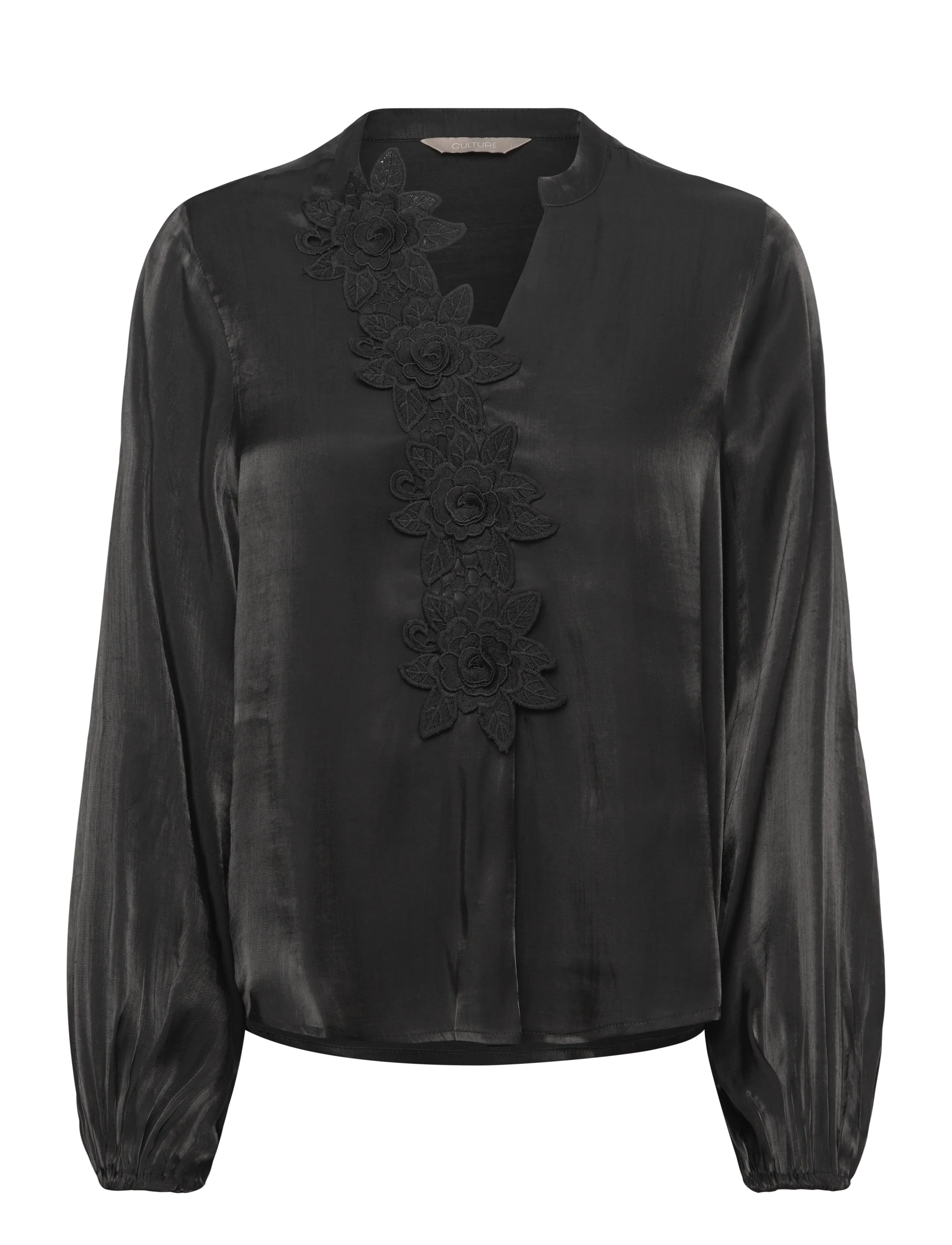 Culture Cufiola Blouse, Kvinder, Blomstret Bluse, Sort, Str: S