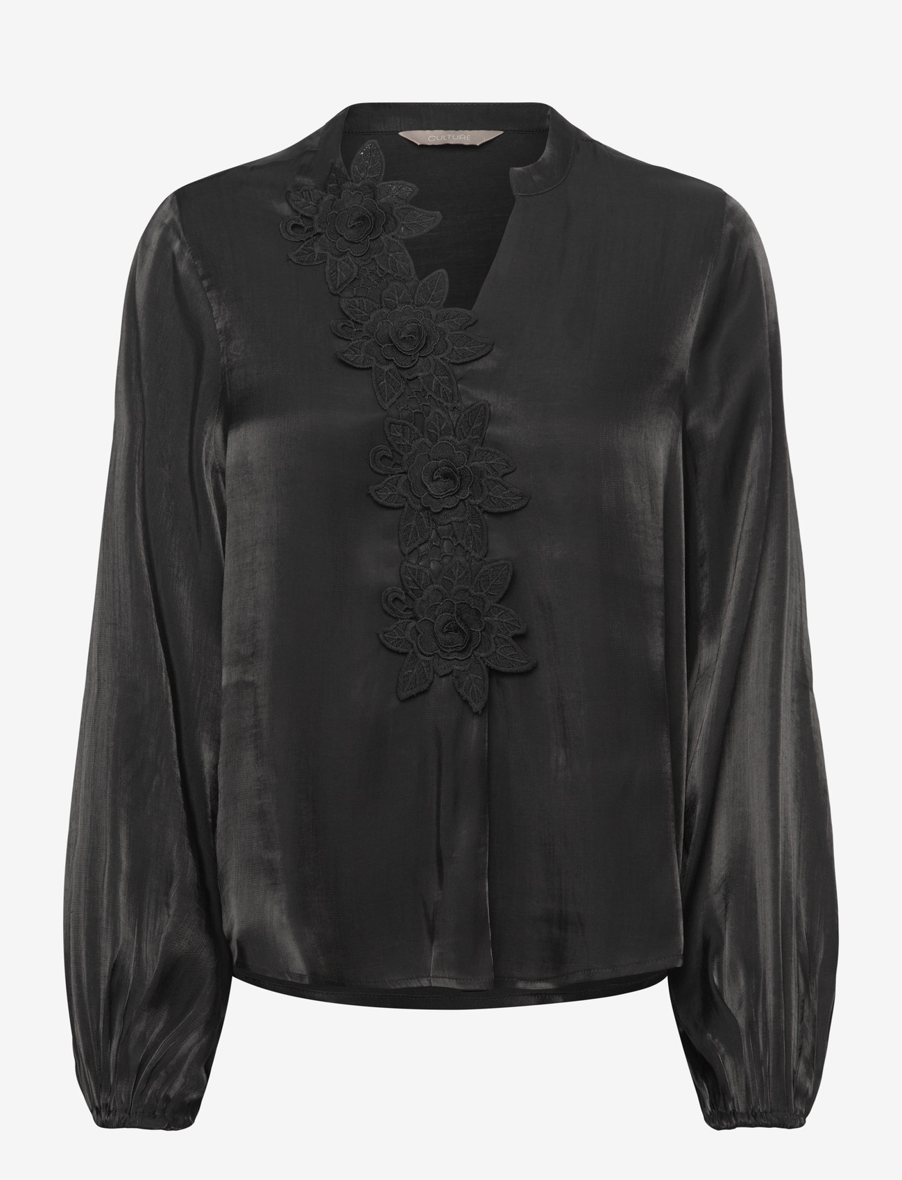 Culture - CUfiola Blouse - long sleeved blouses - black - 0