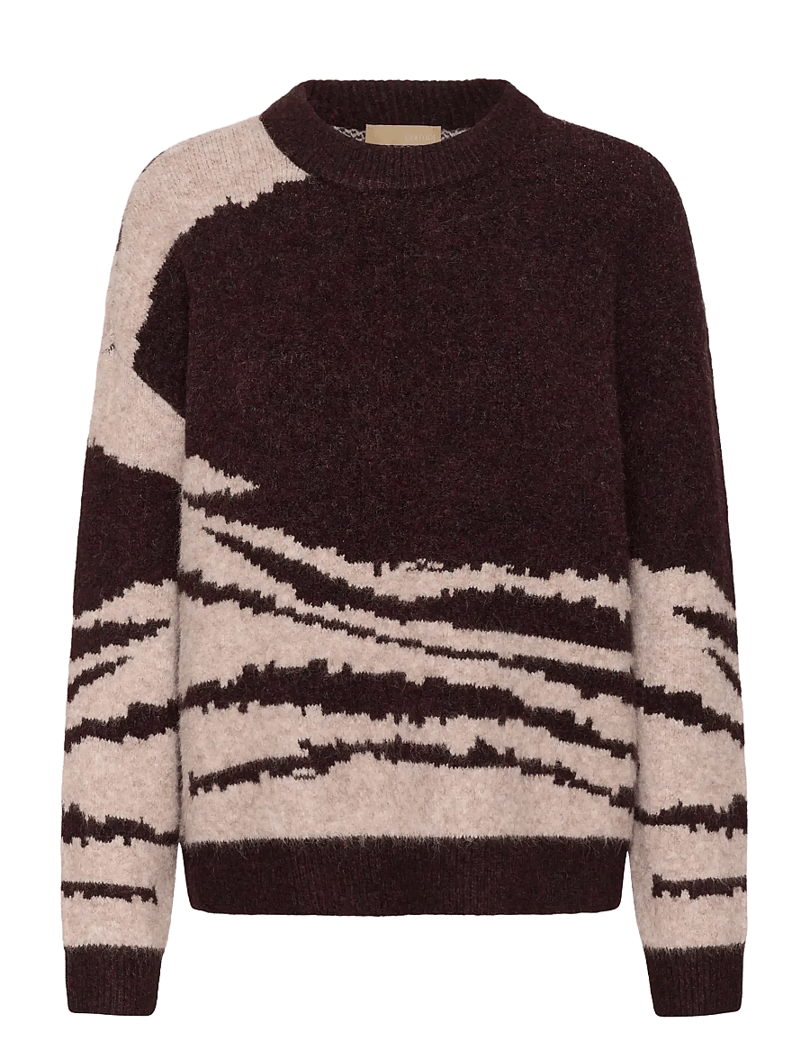 Culture - CUzinna Pullover - striktrøjer - coffee bean melange - 1
