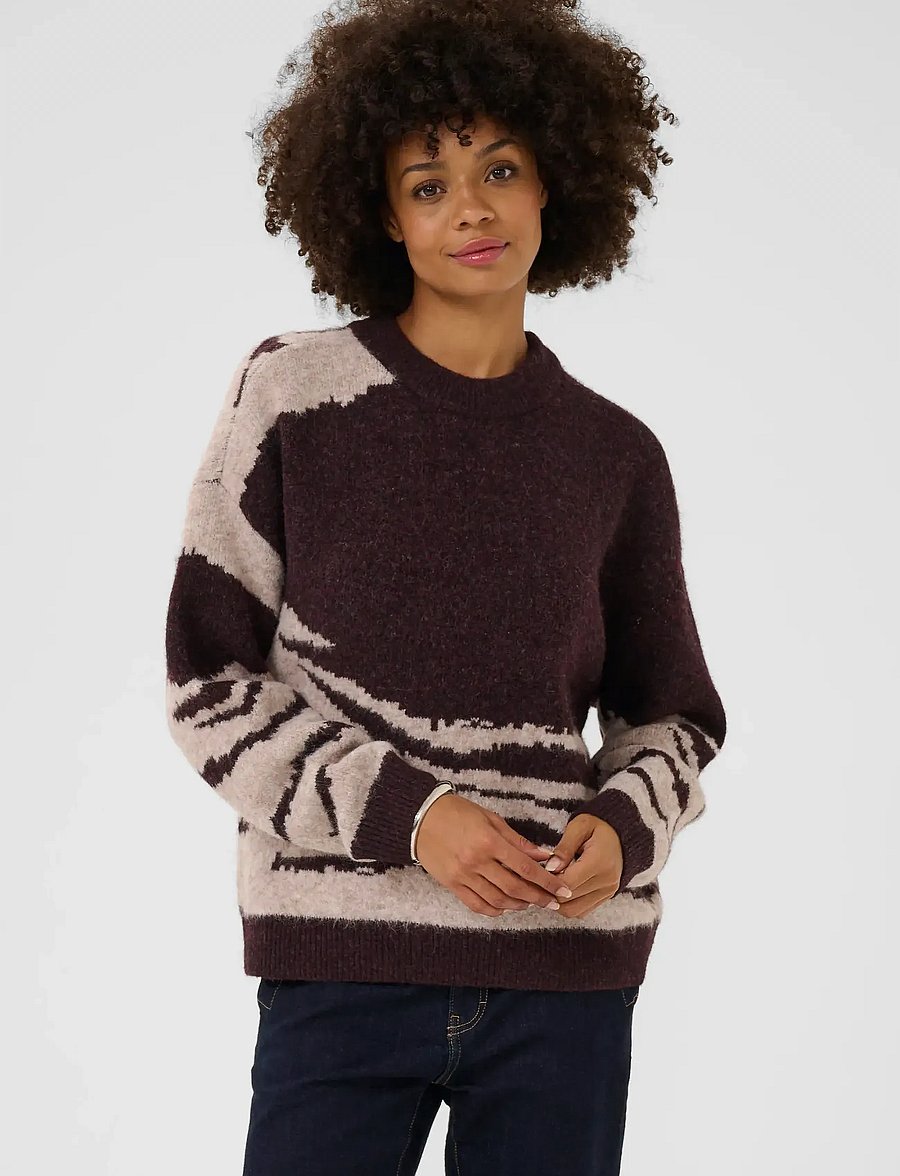 Culture - CUzinna Pullover - striktrøjer - coffee bean melange - 0