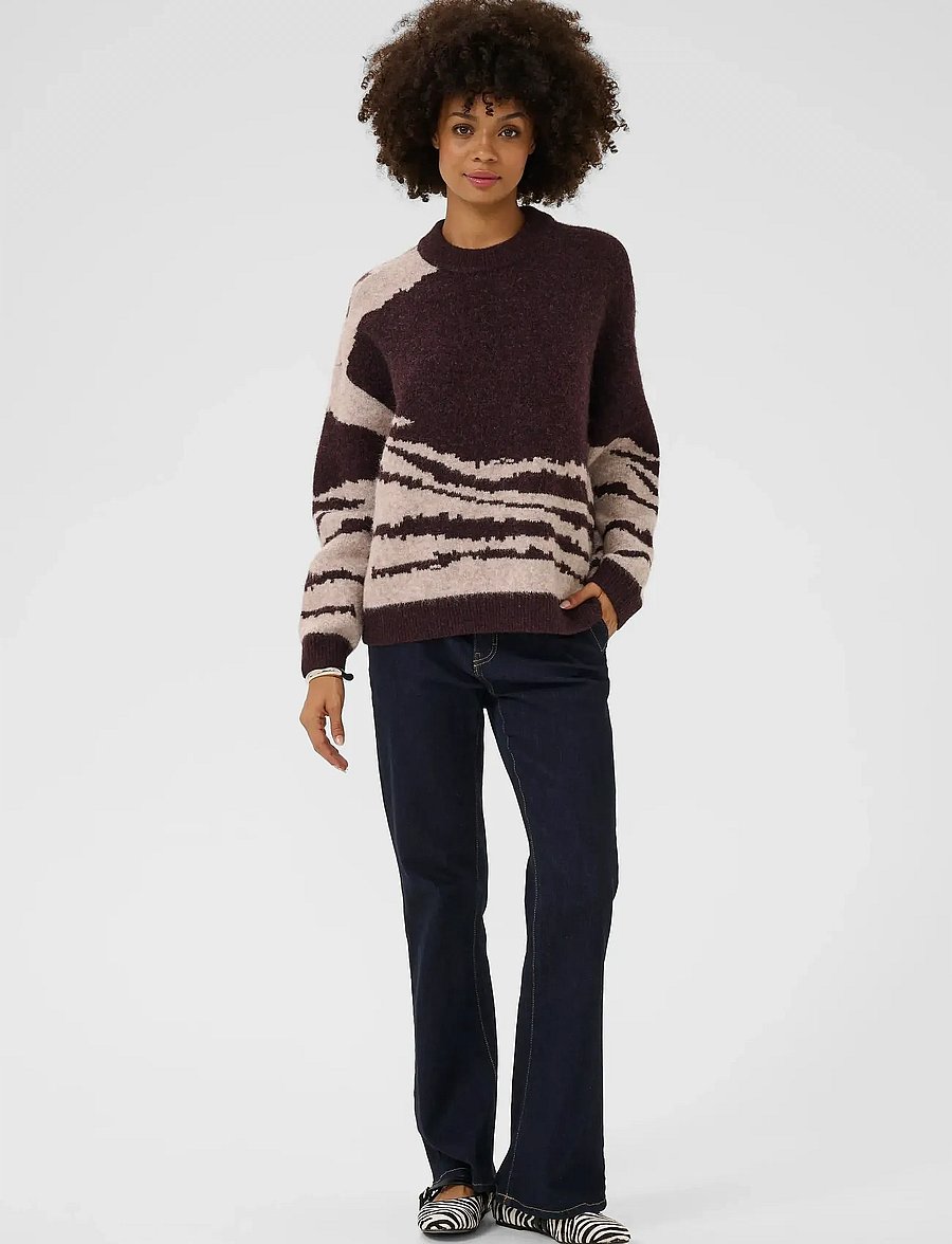 Culture - CUzinna Pullover - striktrøjer - coffee bean melange - 3