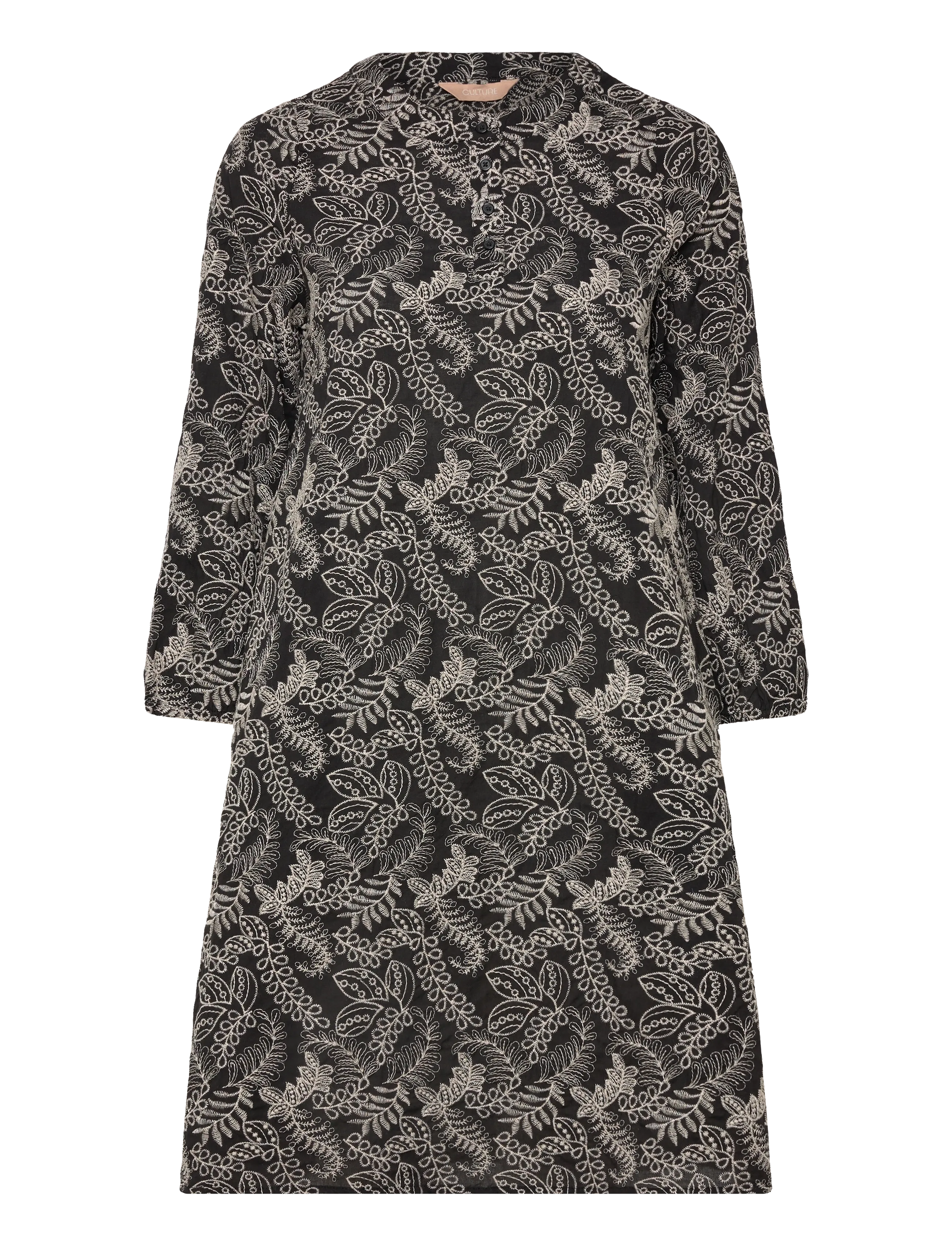 Culture CUtaylar Dress - Tøj - BLACK/WHITECAP / grey