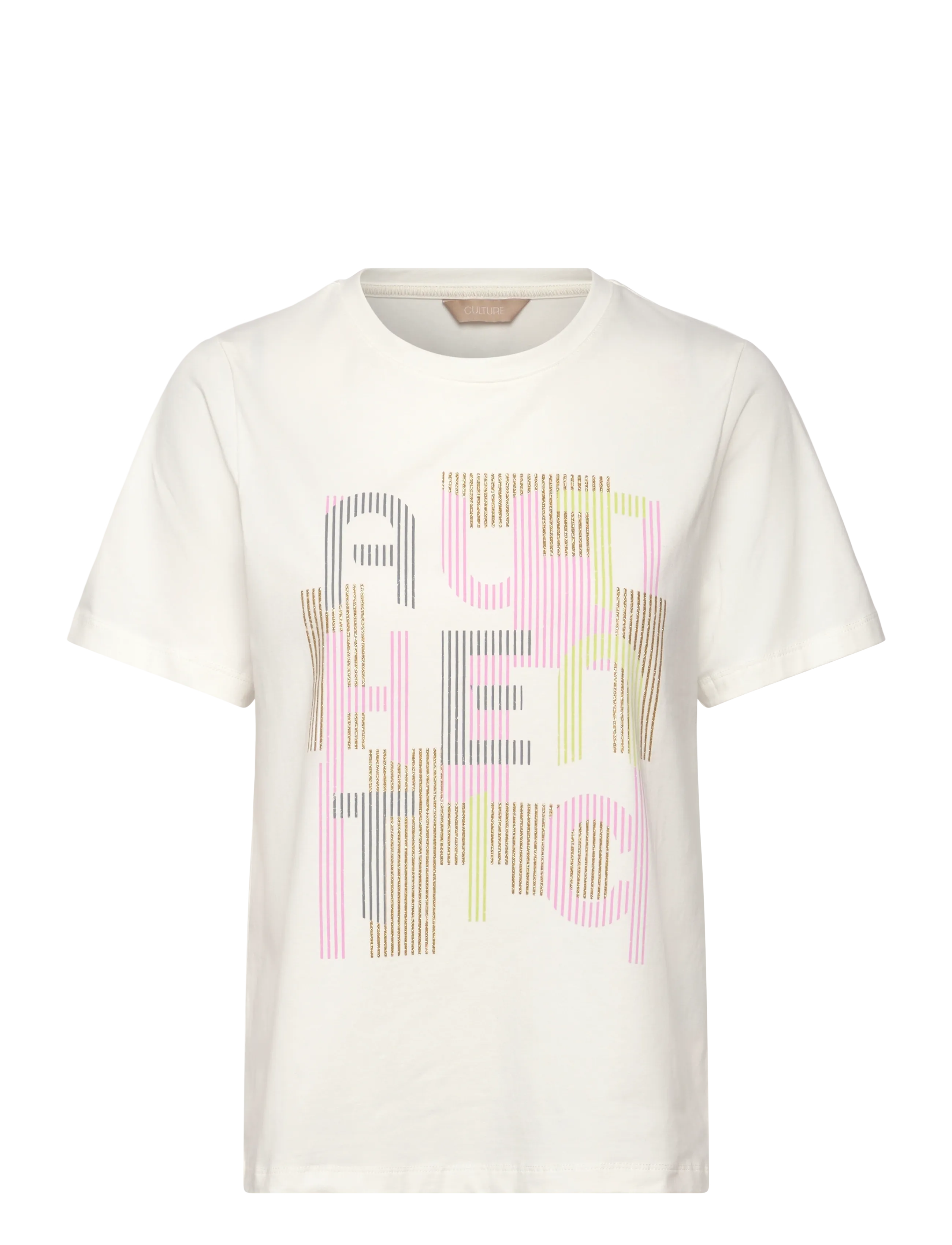Culture CUaula Gith T-Shirt - Riided - SPRING GARDENIA / white