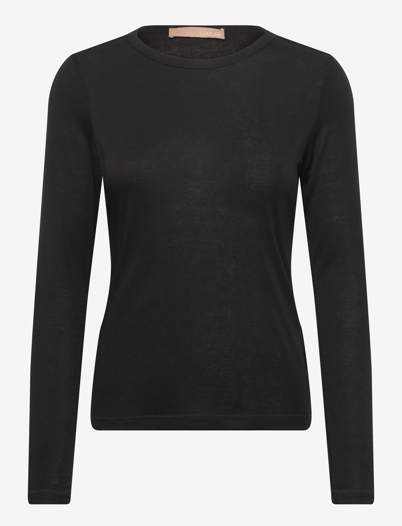 Culture - CUalthea Wool LS ON Tshirt - långärmade toppar - black - 0