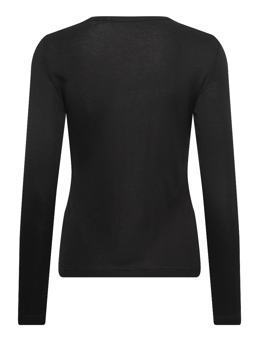 Culture - CUalthea Wool LS ON Tshirt - pikkade varrukatega topid - black - 1