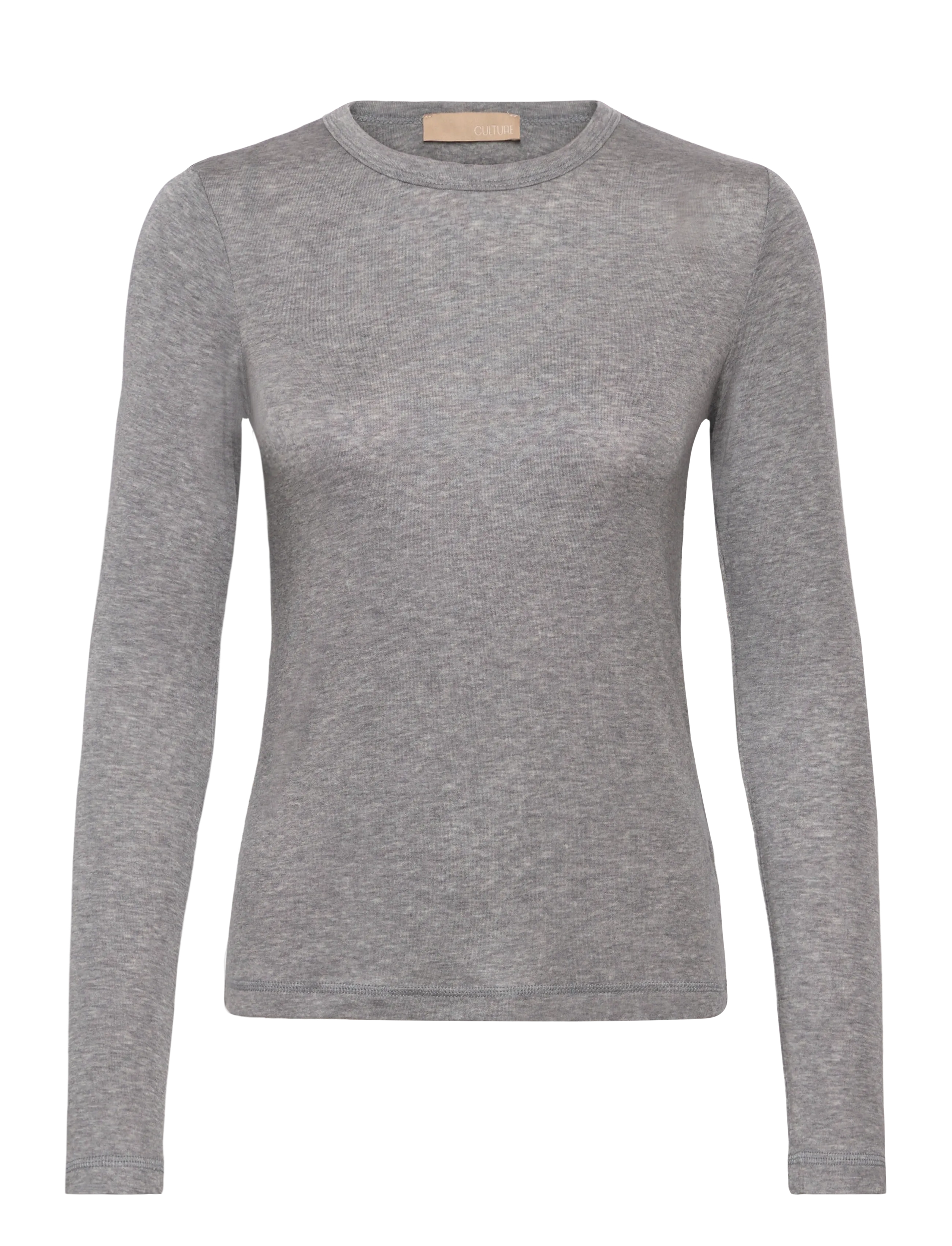 CUalthea Wool LS ON Tshirt - MID GREY MELANGE