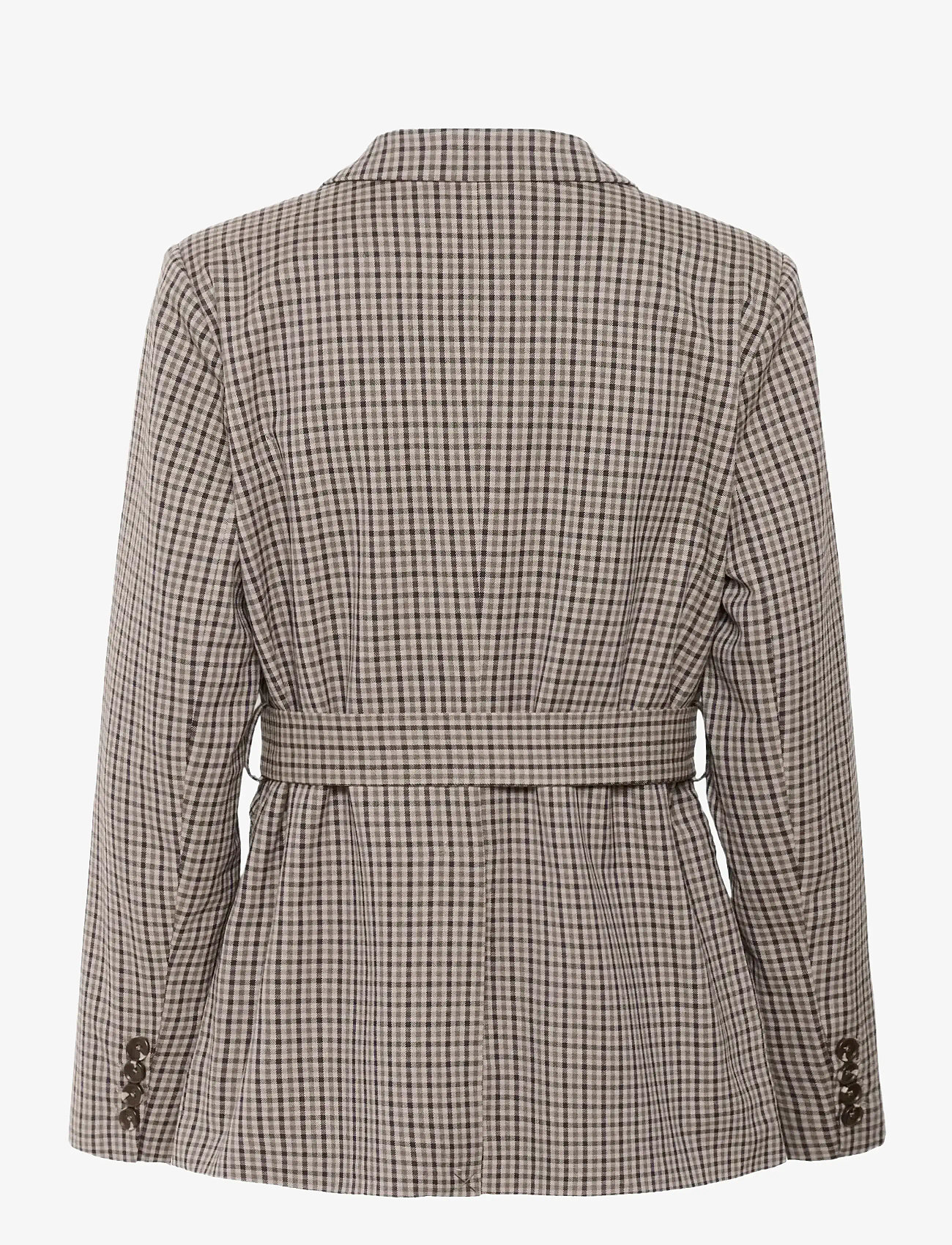 Culture - CUchecka Belt Blazer - blazere med bælte - brown check - 2