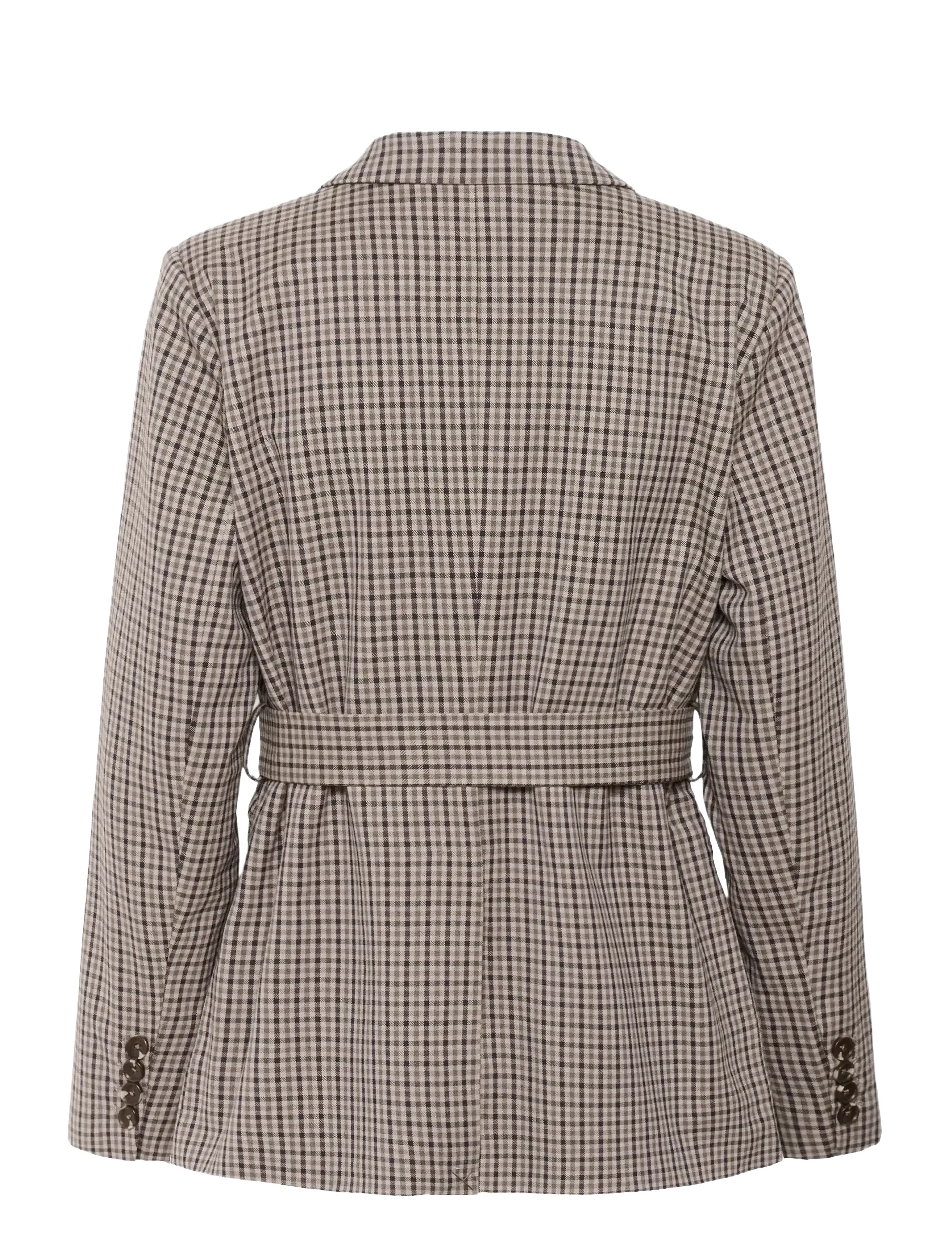 Culture - CUchecka Belt Blazer - blazere med belte - brown check - 2