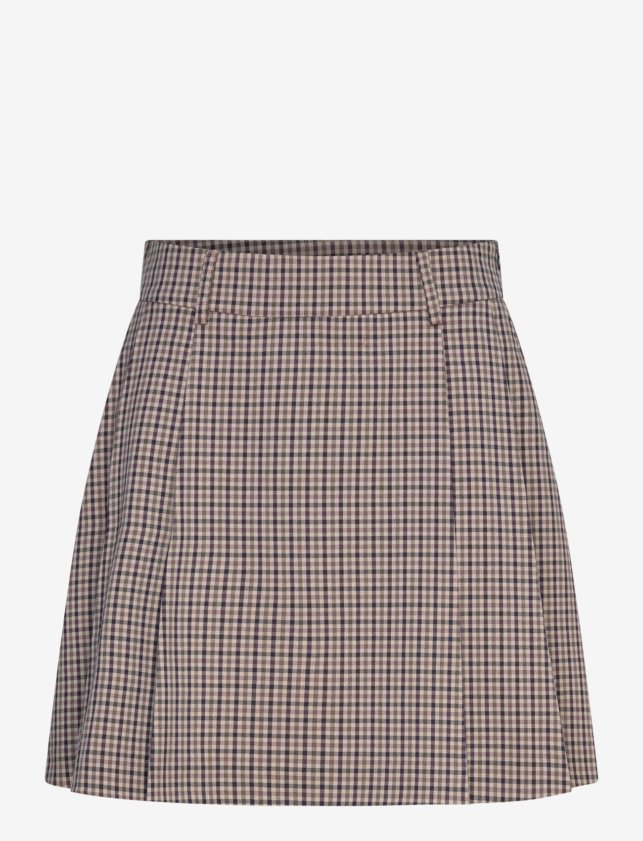 Culture - CUchecka Skirt - pleated skirts - brown check - 0