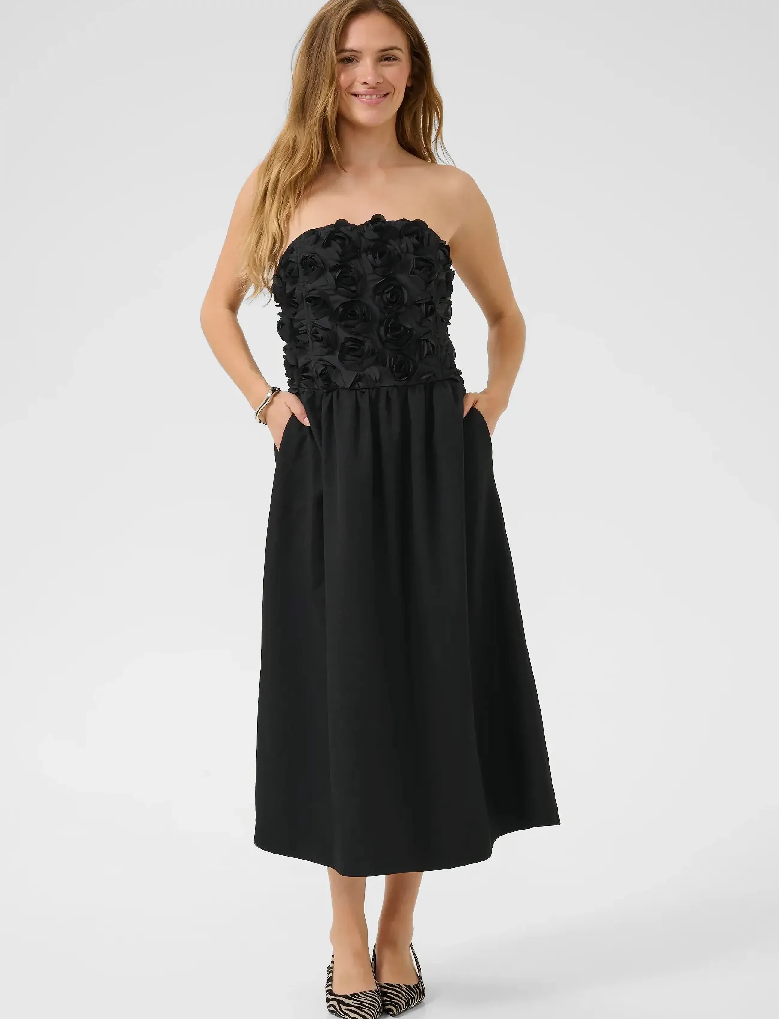 Culture Cucebrine Corset Dress, XXL, Dresses, Schwarz - Knee-length & Midi, Frauen