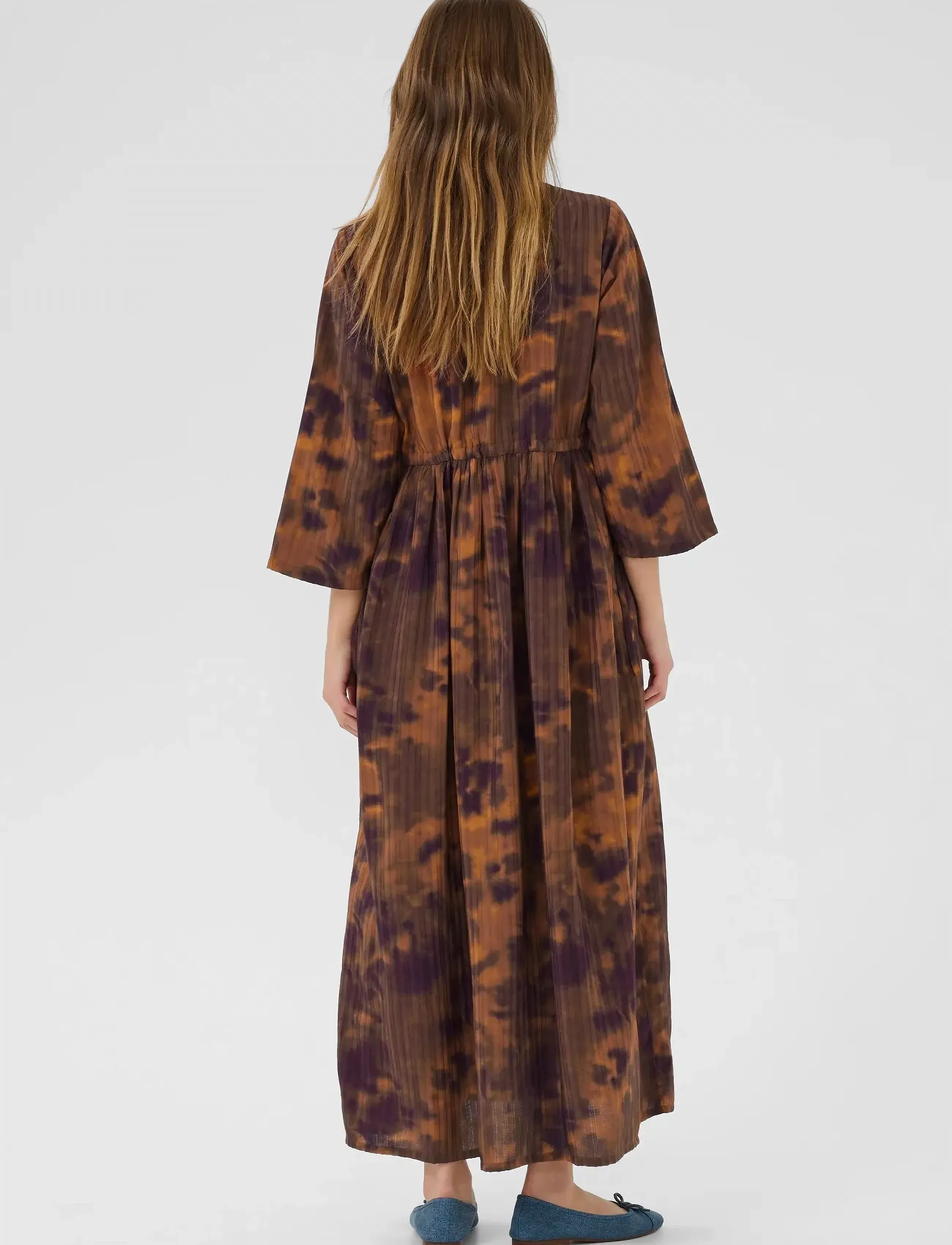 Culture - CUjustine Gally Long Dress - sommarklänningar - brown abstract - 3