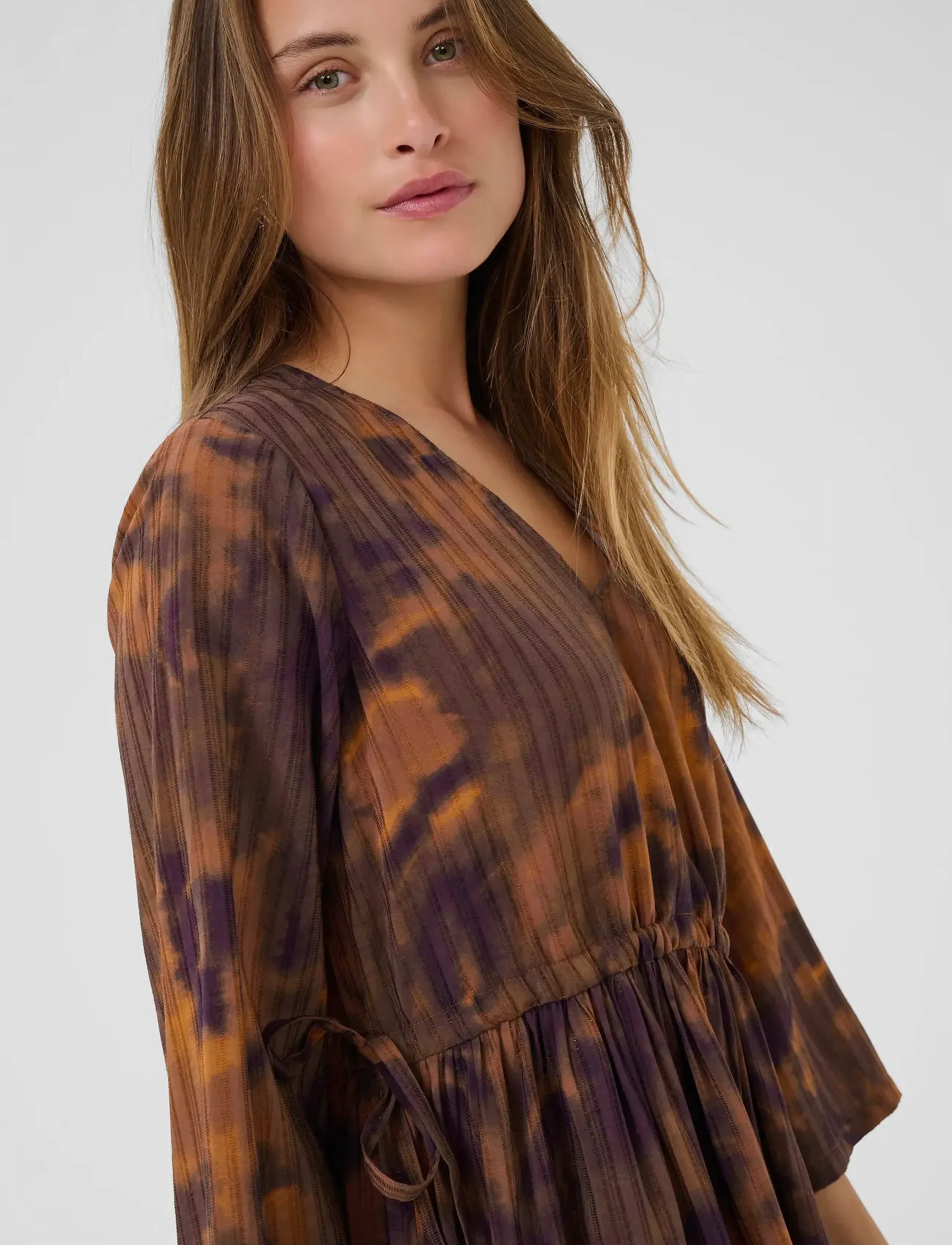 Culture - CUjustine Gally Long Dress - sommarklänningar - brown abstract - 4