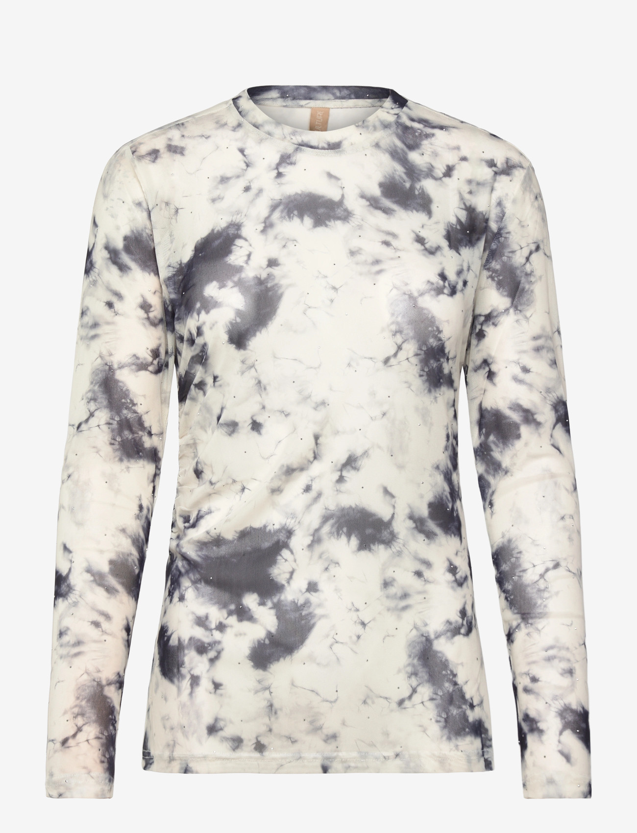 Culture - CUgali Mesh LS T-Shirt - langærmede toppe - grey/white marble - 0