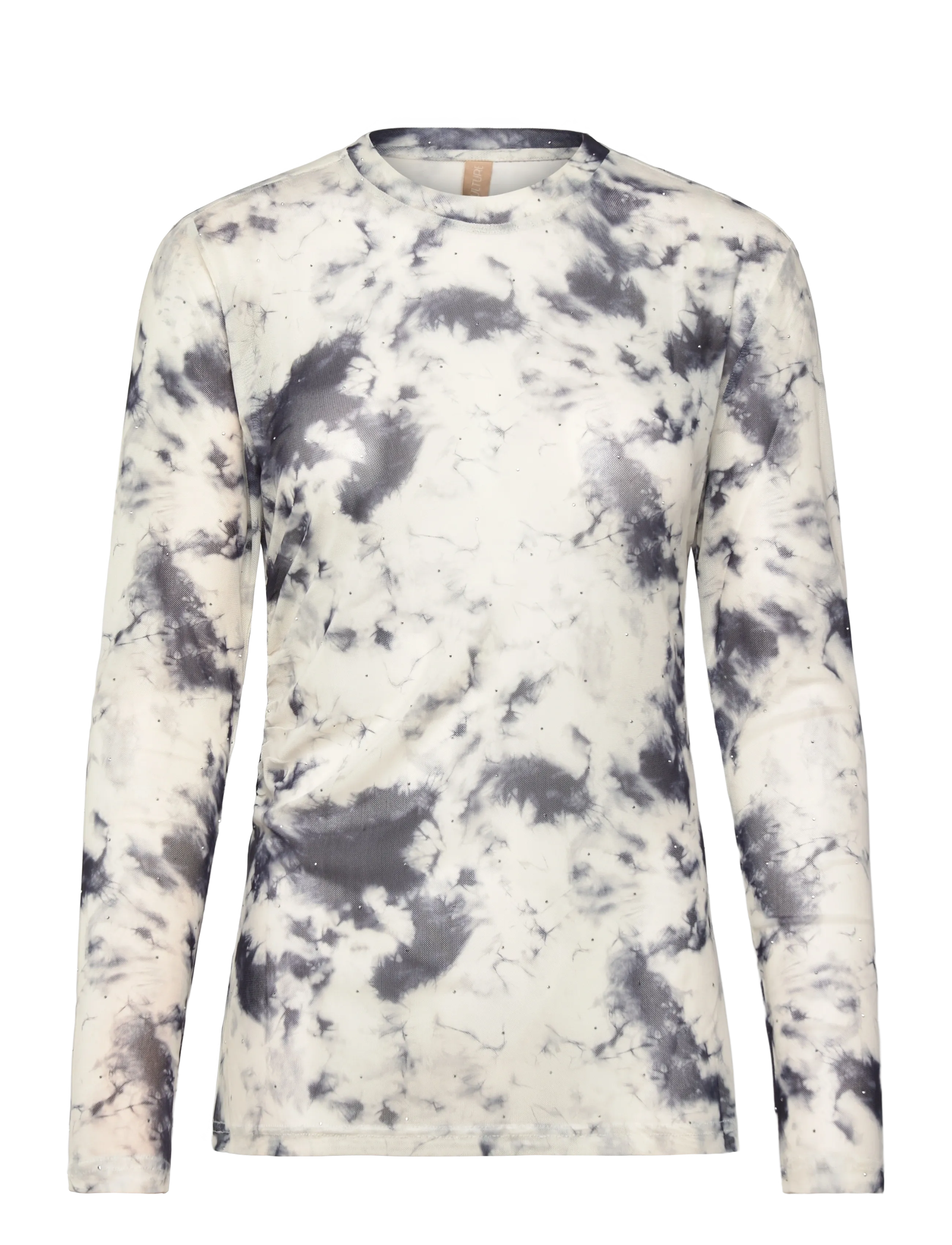 Culture CUgali Mesh LS T-Shirt - Vardagsstil - GREY/WHITE MARBLE / cream