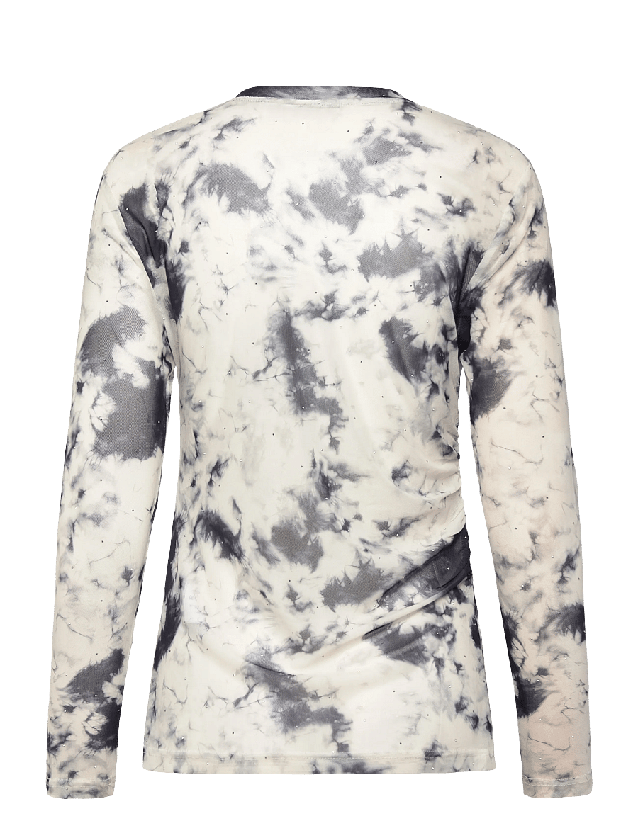 Culture - CUgali Mesh LS T-Shirt - langärmlige tops - grey/white marble - 1