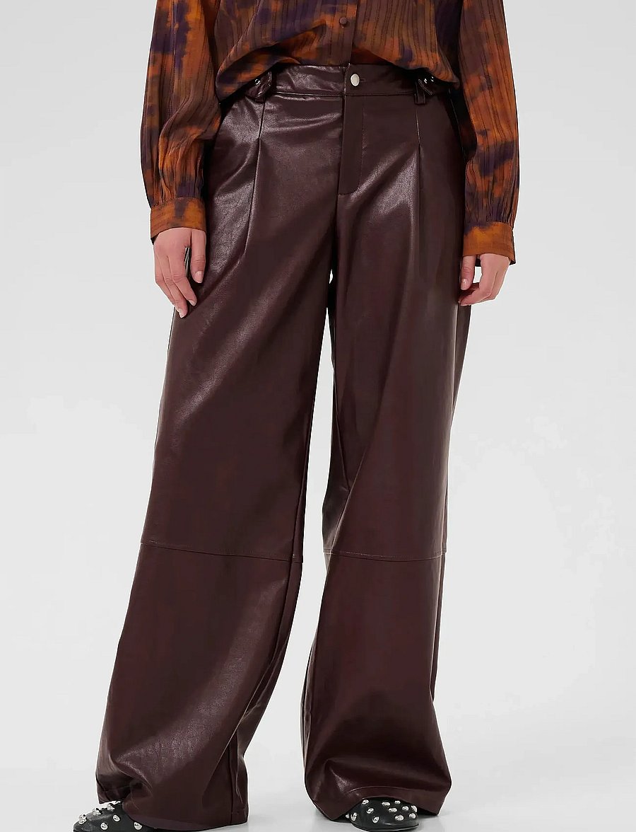 Culture - CUlilli PU Pants - lederhosen - decadent chocolate - 0