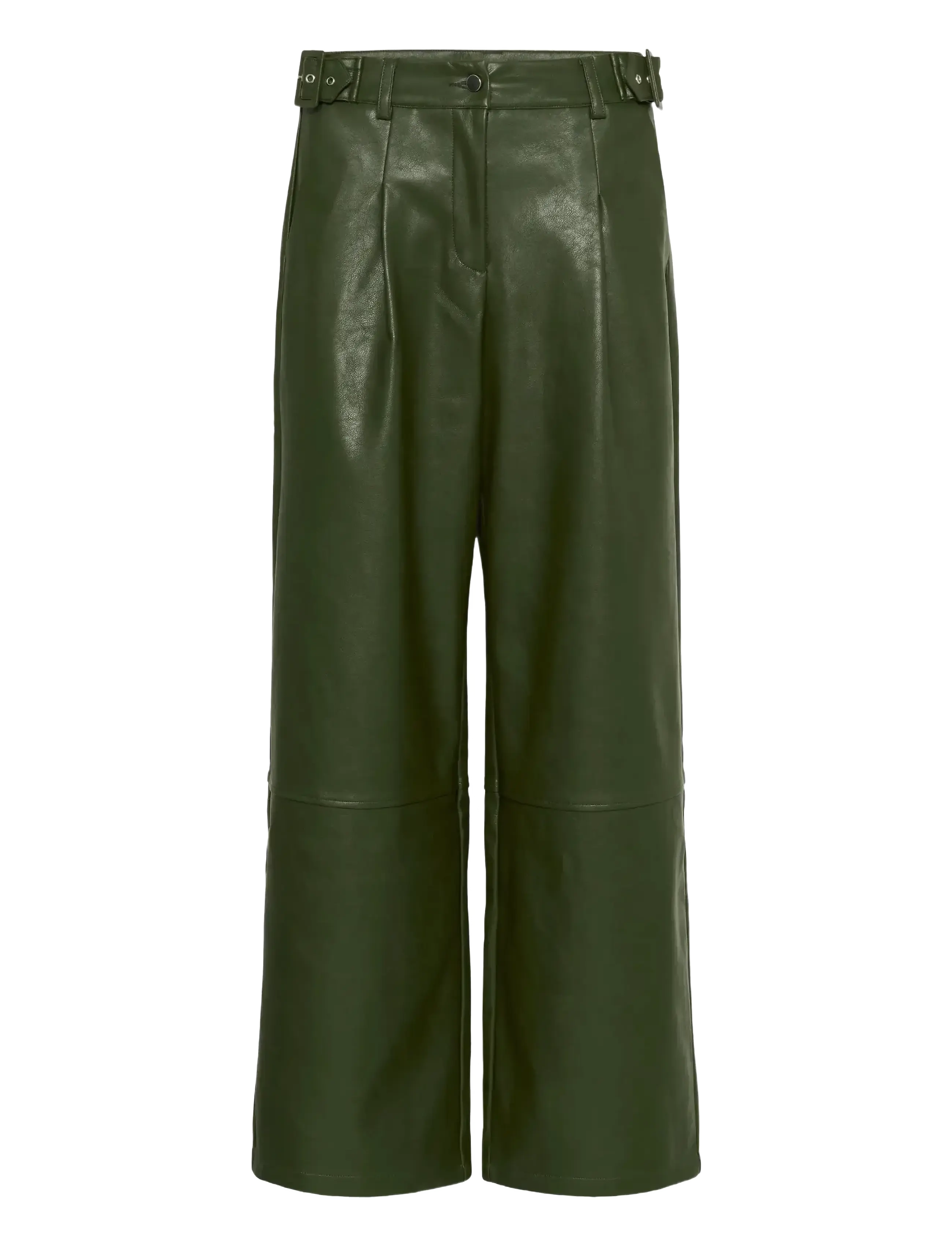 Culture Culilli Pu Pants, 42, Khaki green, Bukser > Brede Ben, Dame