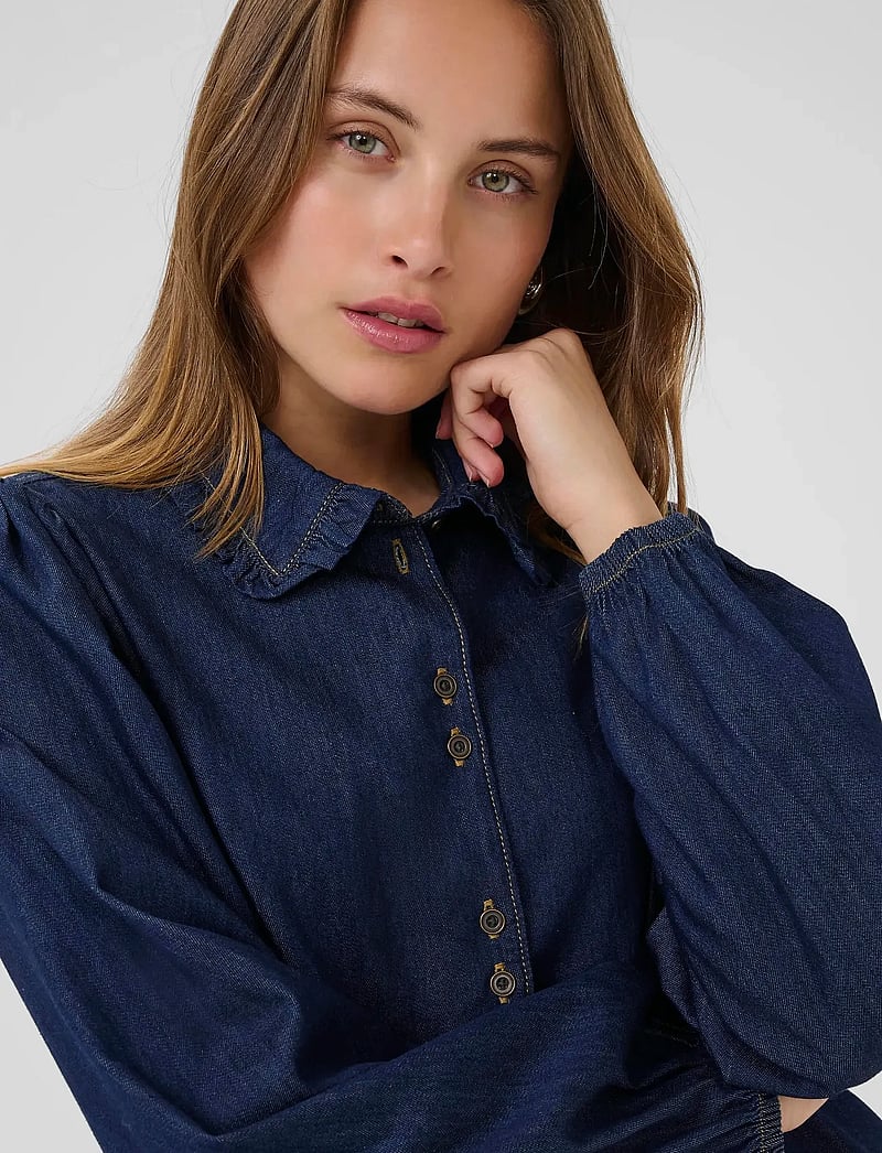 Culture - CUhilka Arpa Shirt - långärmade skjortor - rinse wash - 5