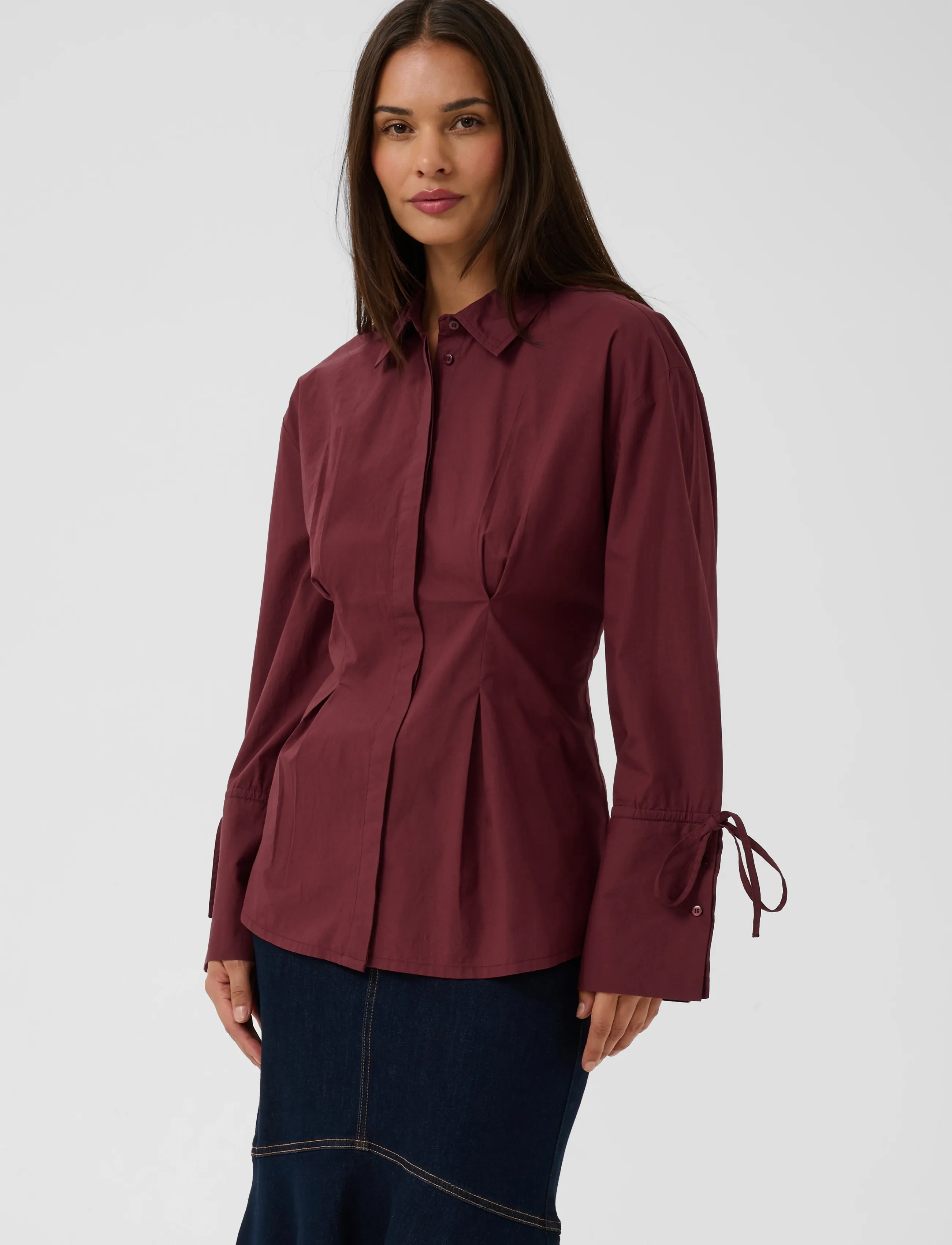 Culture - CUallison Olena Fitted Shirt - langärmlige hemden - chocolate truffle - 2