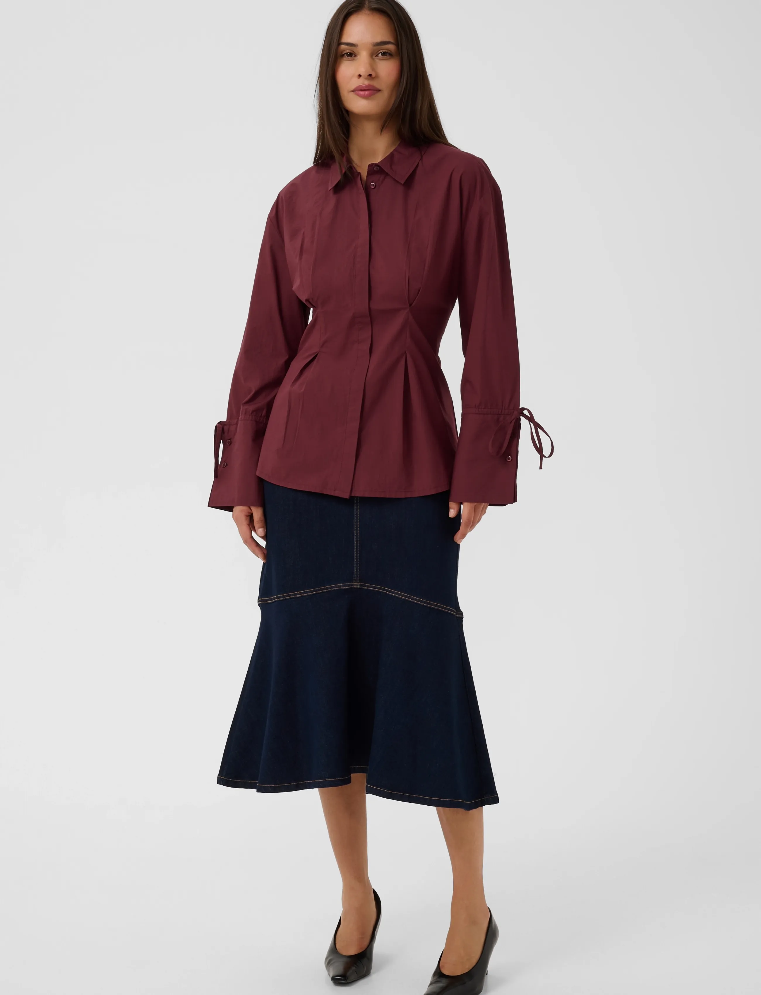 Culture - CUallison Olena Fitted Shirt - langärmlige hemden - chocolate truffle - 3
