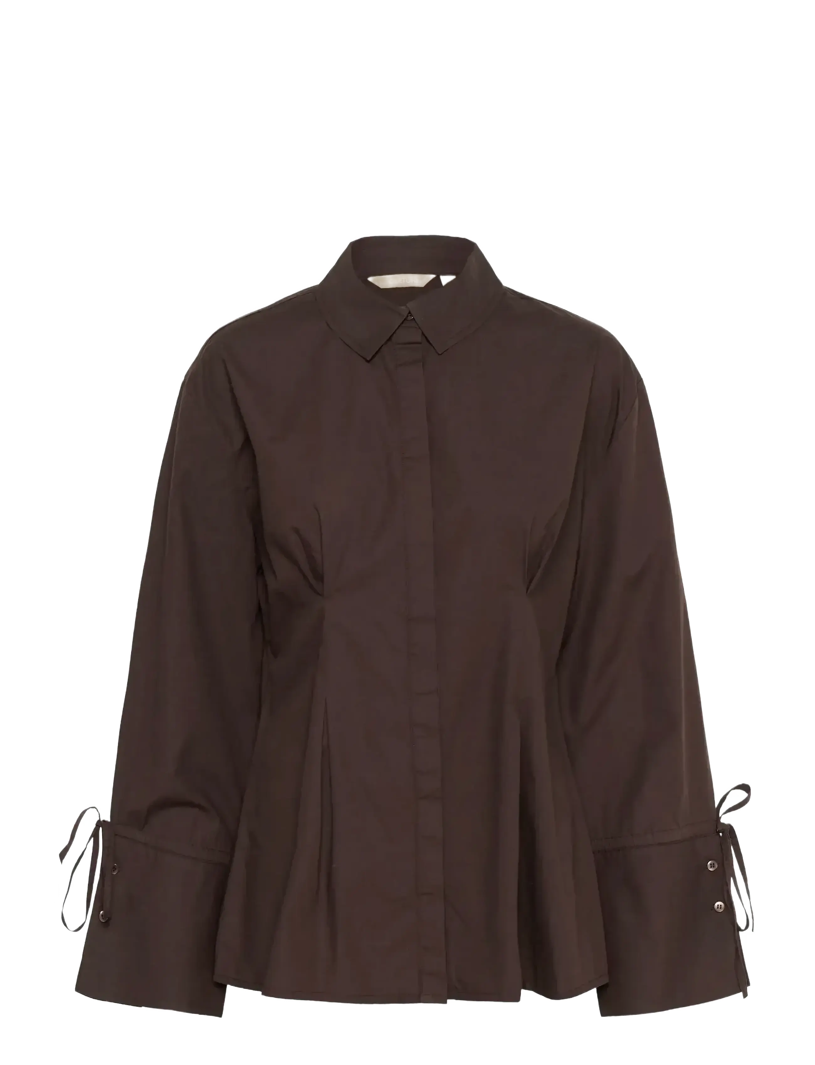 Culture Cuallison Olena Fitted Shirt, XS, Shirts, Braun - Long-sleeved, Frauen