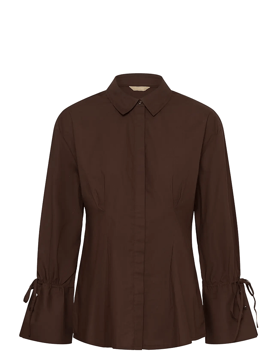 Culture - CUallison Olena Fitted Shirt - langärmlige hemden - coffee bean - 0
