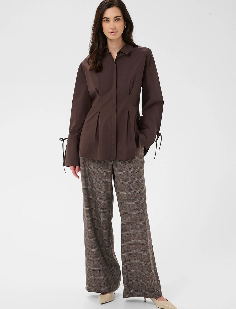 Culture - CUallison Olena Fitted Shirt - long-sleeved shirts - coffee bean - 3