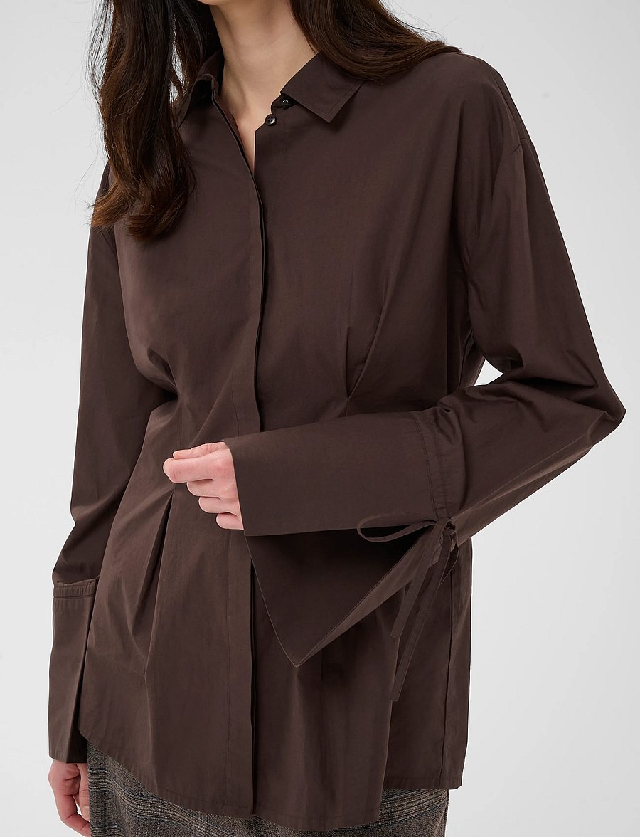 Culture - CUallison Olena Fitted Shirt - long-sleeved shirts - coffee bean - 5