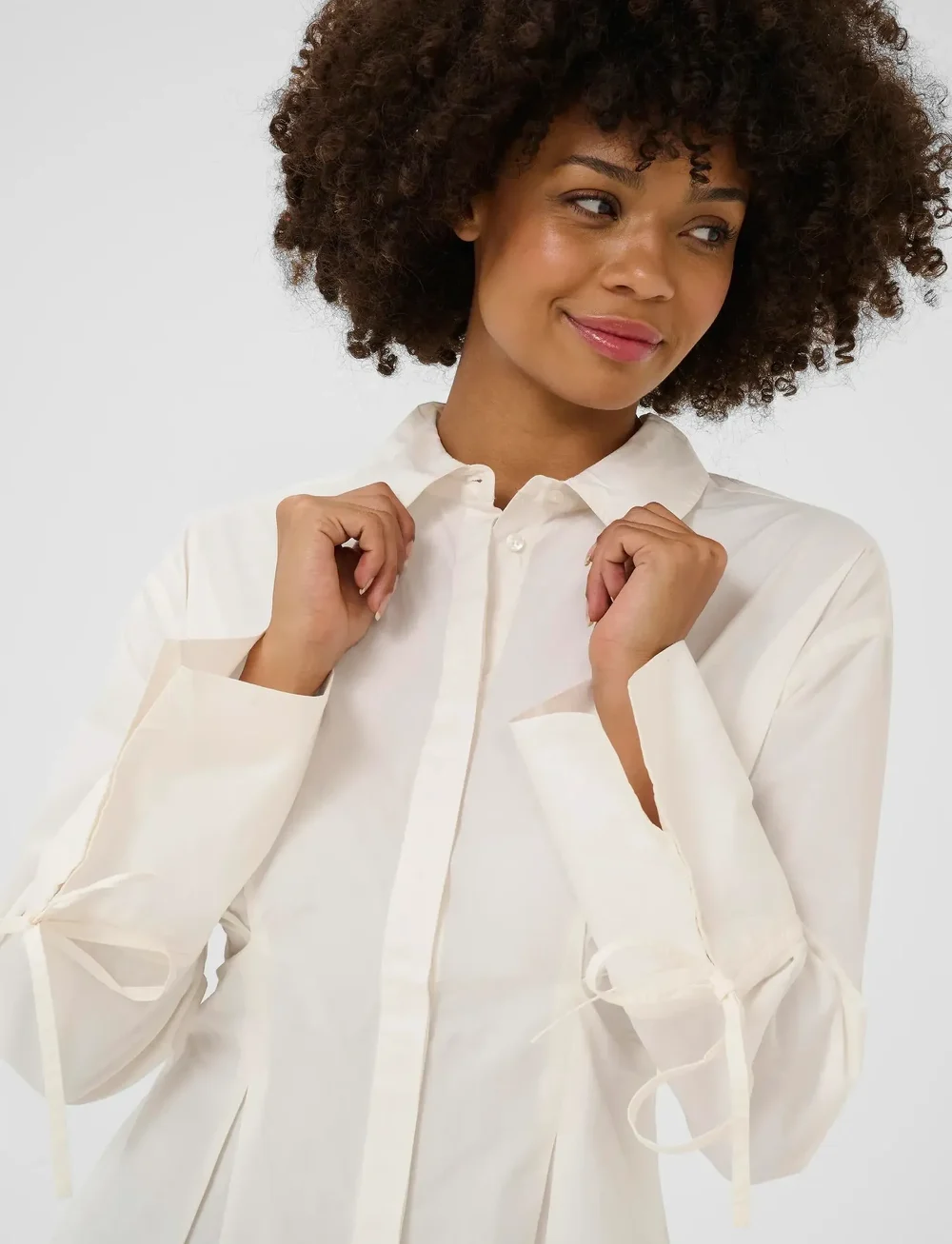 Culture - CUallison Olena Fitted Shirt - pitkähihaiset kauluspaidat - spring gardenia - 5