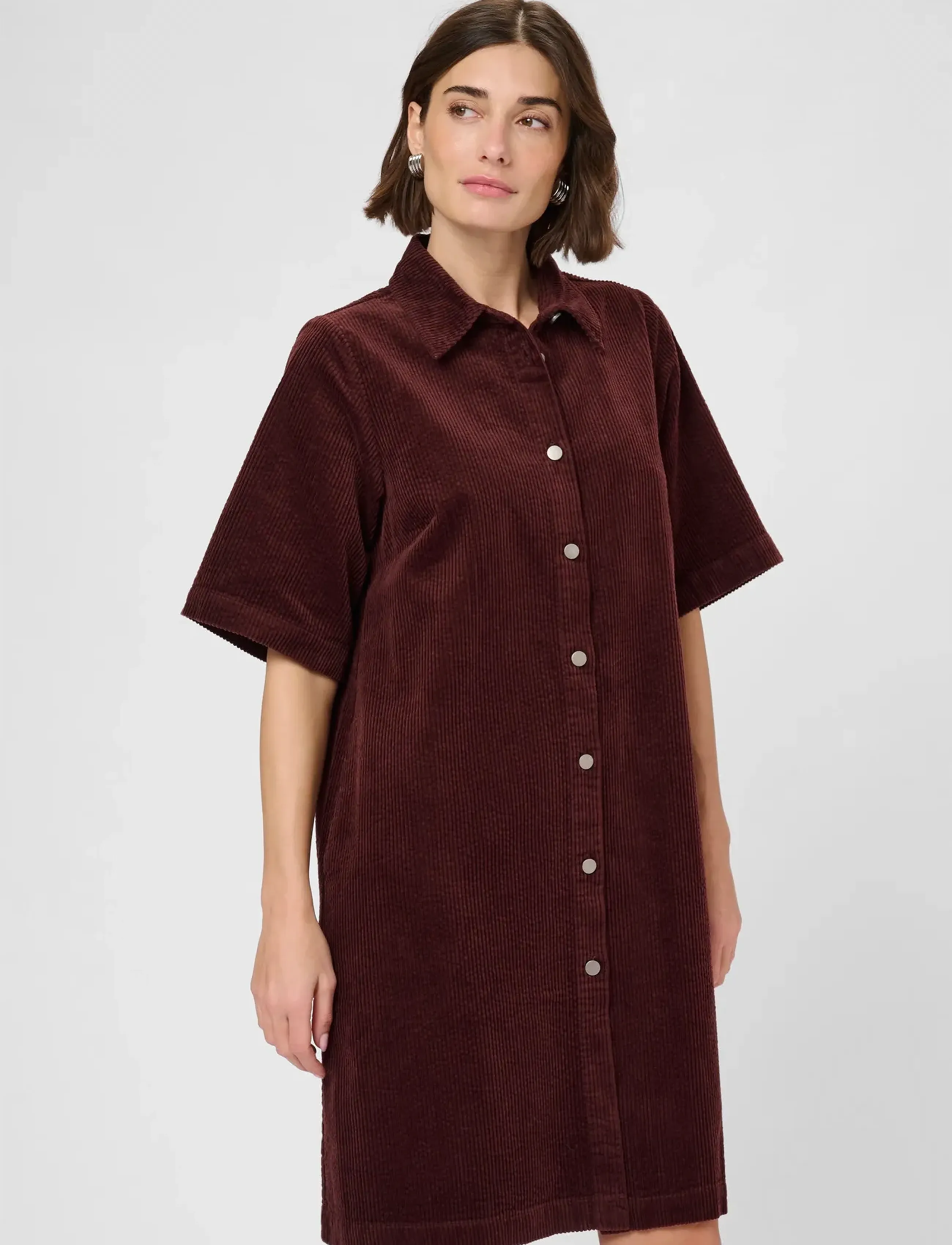 Culture Cubaela Klay Dress, Kvinder, Fløjls Skjortekjole, Brun, Str: XS
