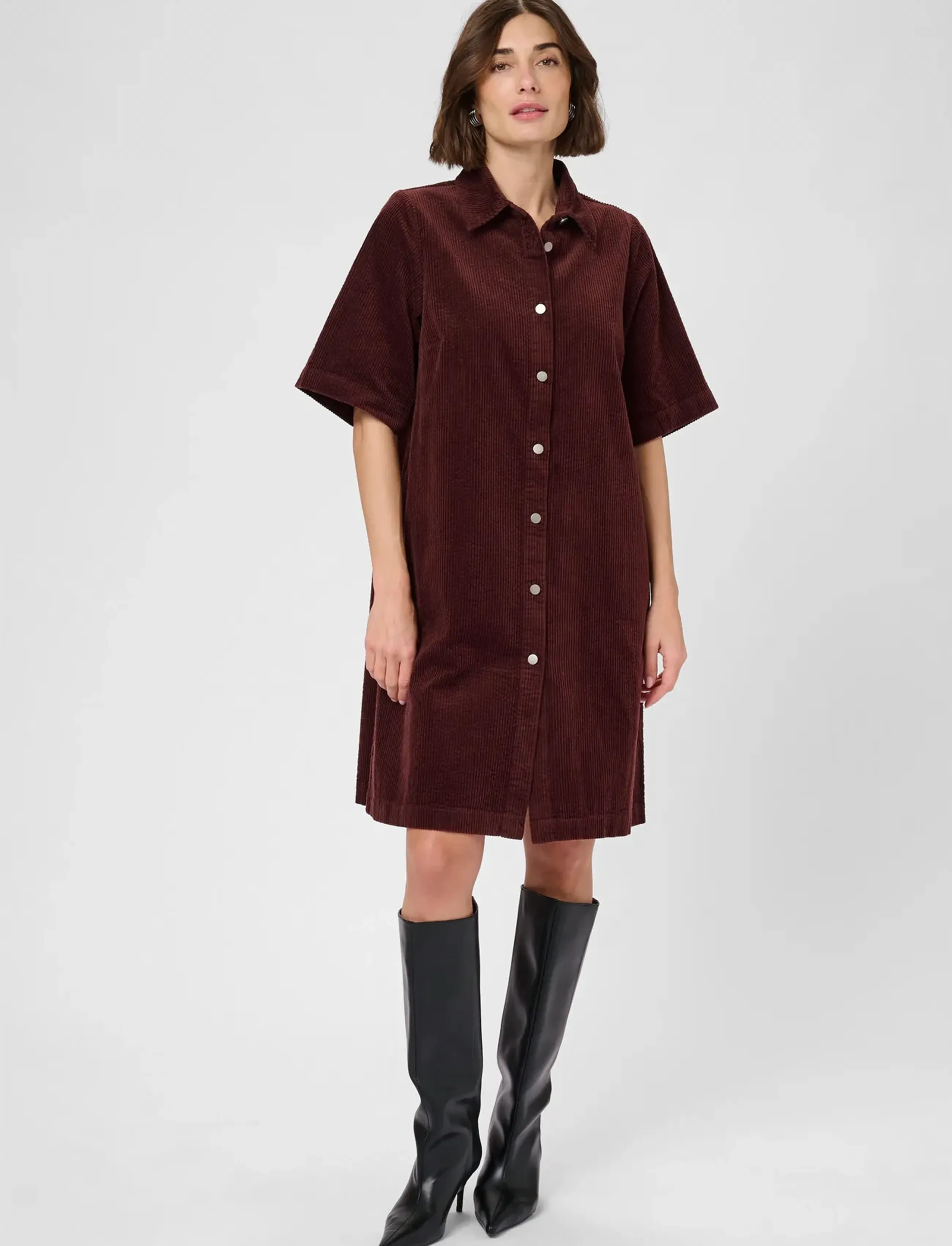 Culture - CUbaela Klay Dress - skjortekjoler - bitter chocolate - 3