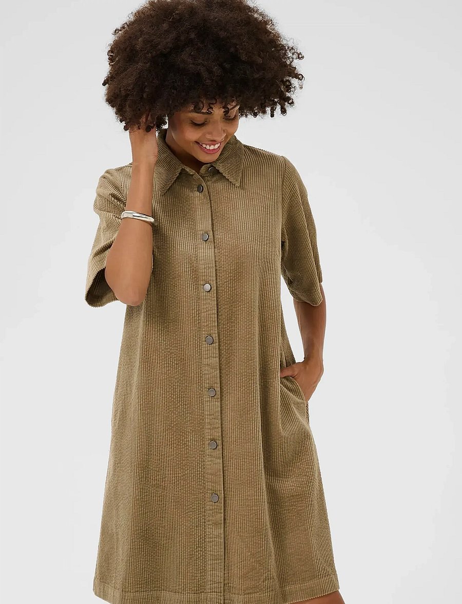 Culture - CUbaela Klay Dress - skjortklänningar - timber wolf - 0