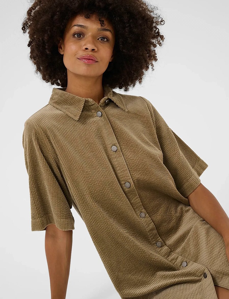 Culture - CUbaela Klay Dress - skjortklänningar - timber wolf - 5