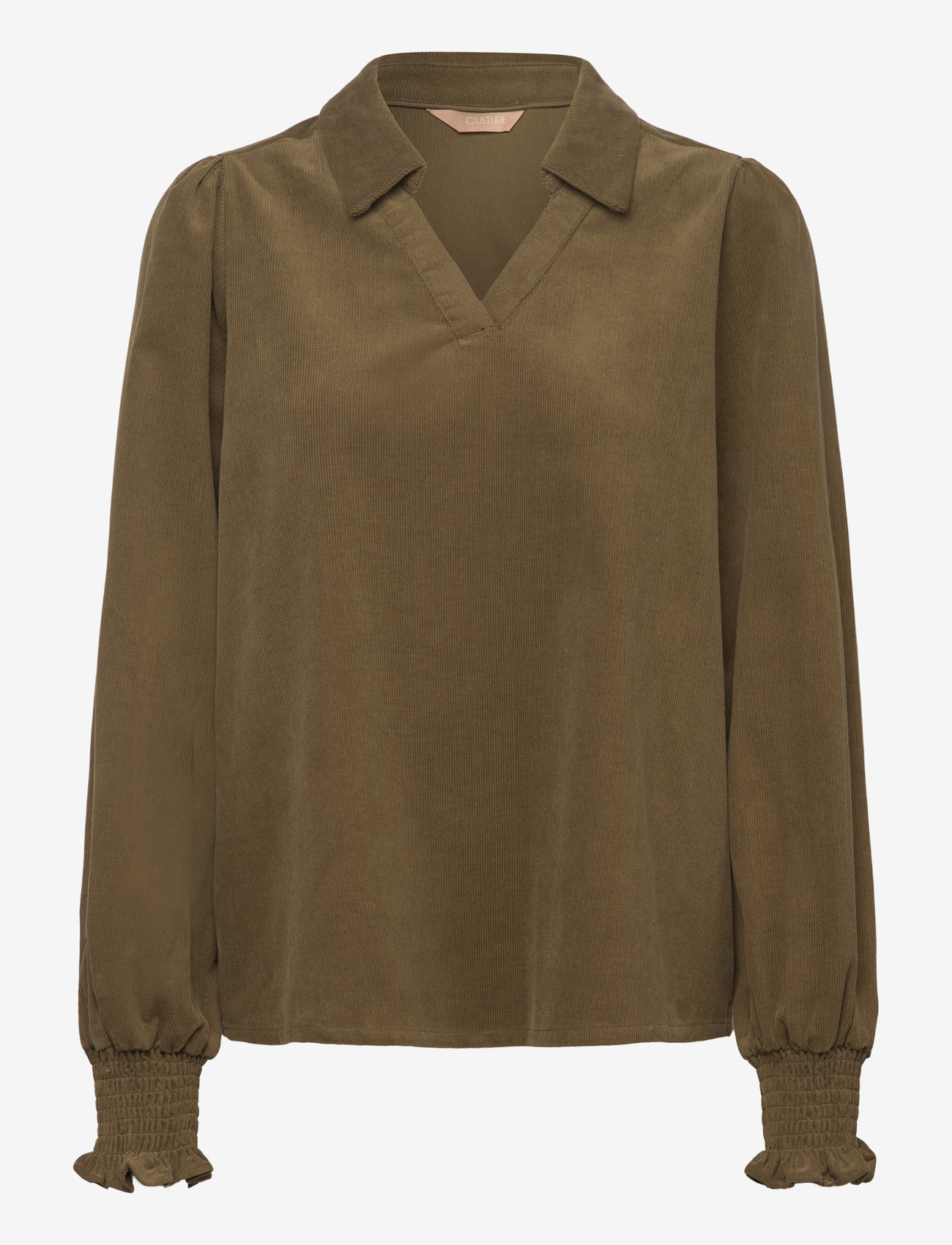 Culture - CUrhaena Blouse - langærmede bluser - burnt olive - 0