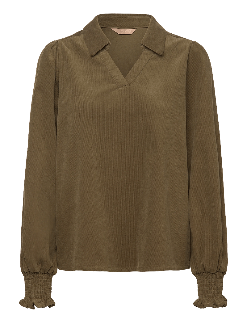 Culture - CUrhaena Blouse - langærmede bluser - burnt olive - 0