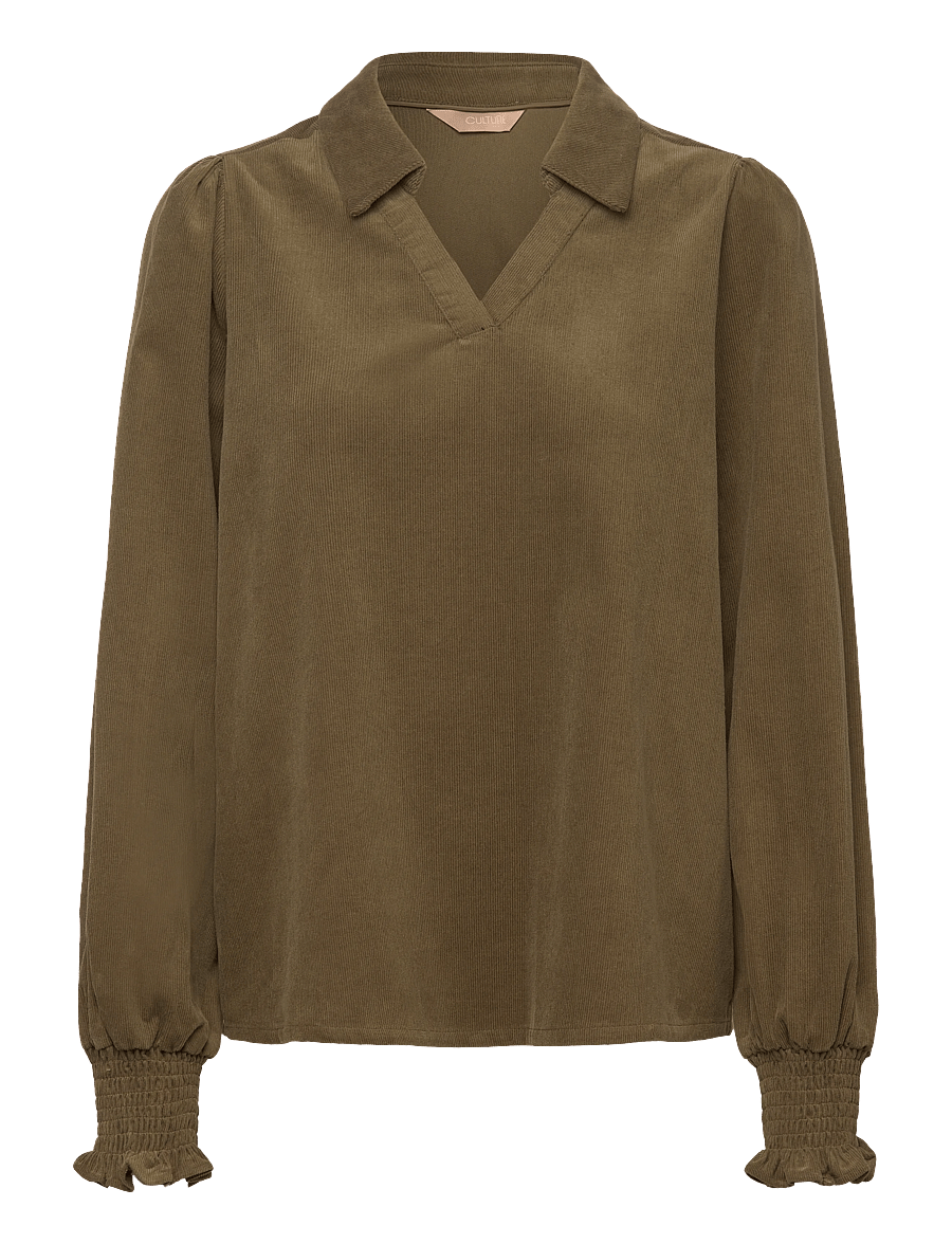 Culture - CUrhaena Blouse - langärmelige blusen - burnt olive - 0