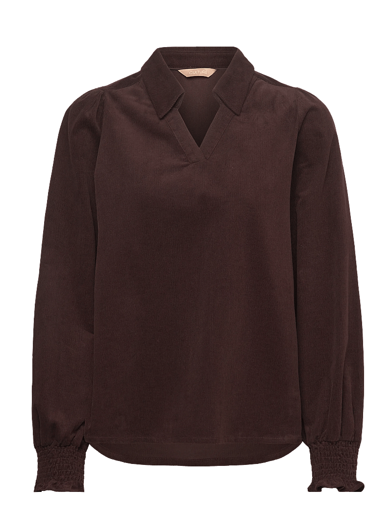 Culture - CUrhaena Blouse - long sleeved blouses - coffee bean - 0