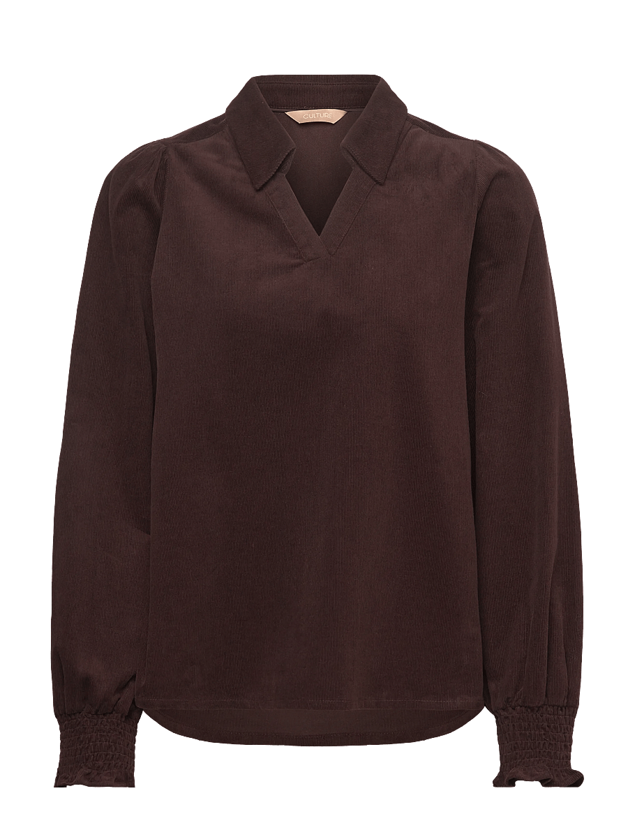 Culture - CUrhaena Blouse - langärmelige blusen - coffee bean - 0