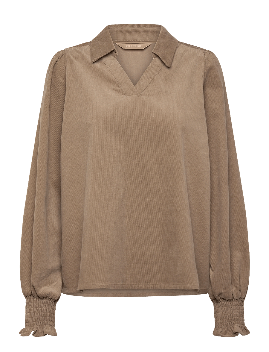 Culture - CUrhaena Blouse - långärmade blusar - timber wolf - 0