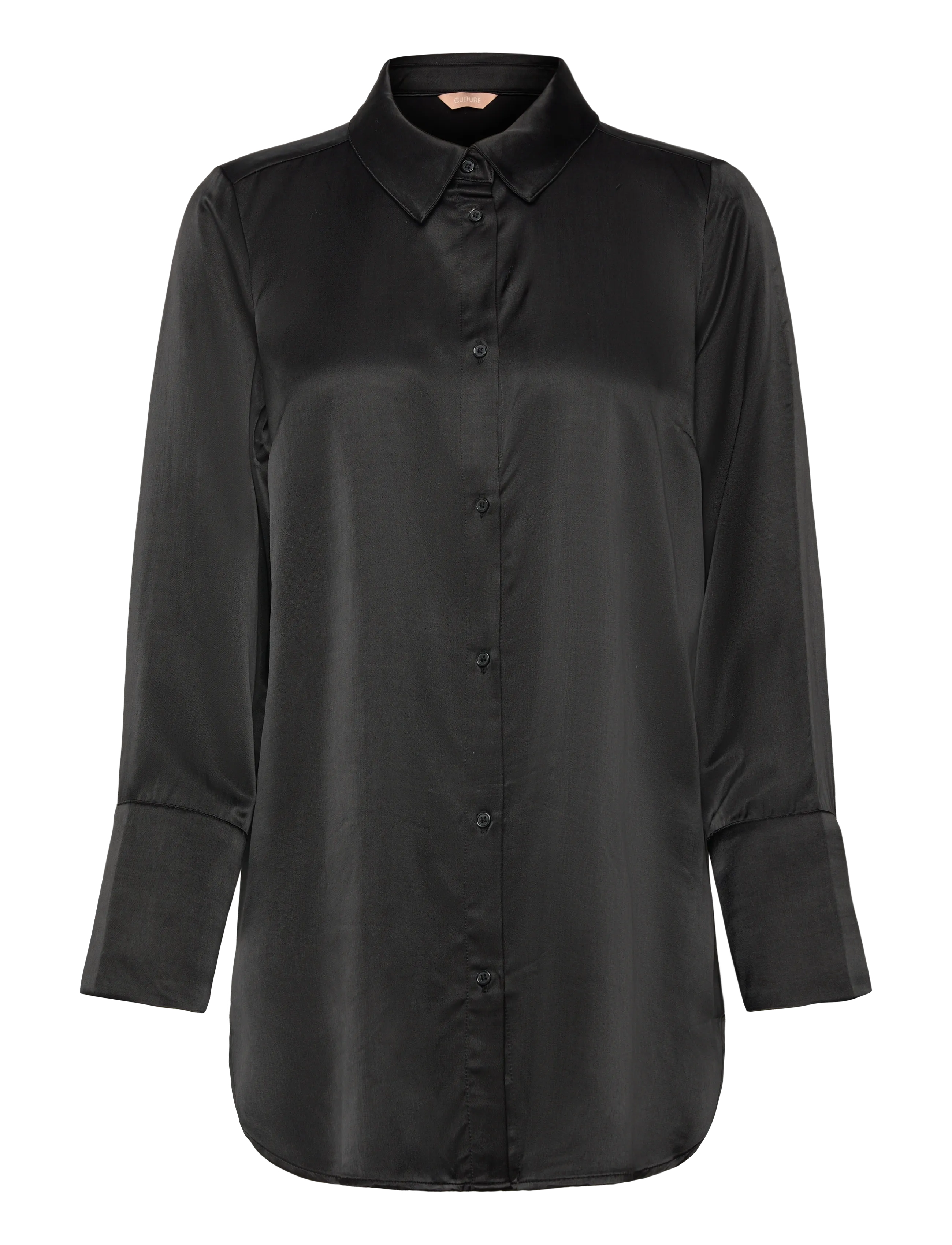 Culture Cumollie Shirt, Kvinder, Satin Skjorte, Sort, Str: S