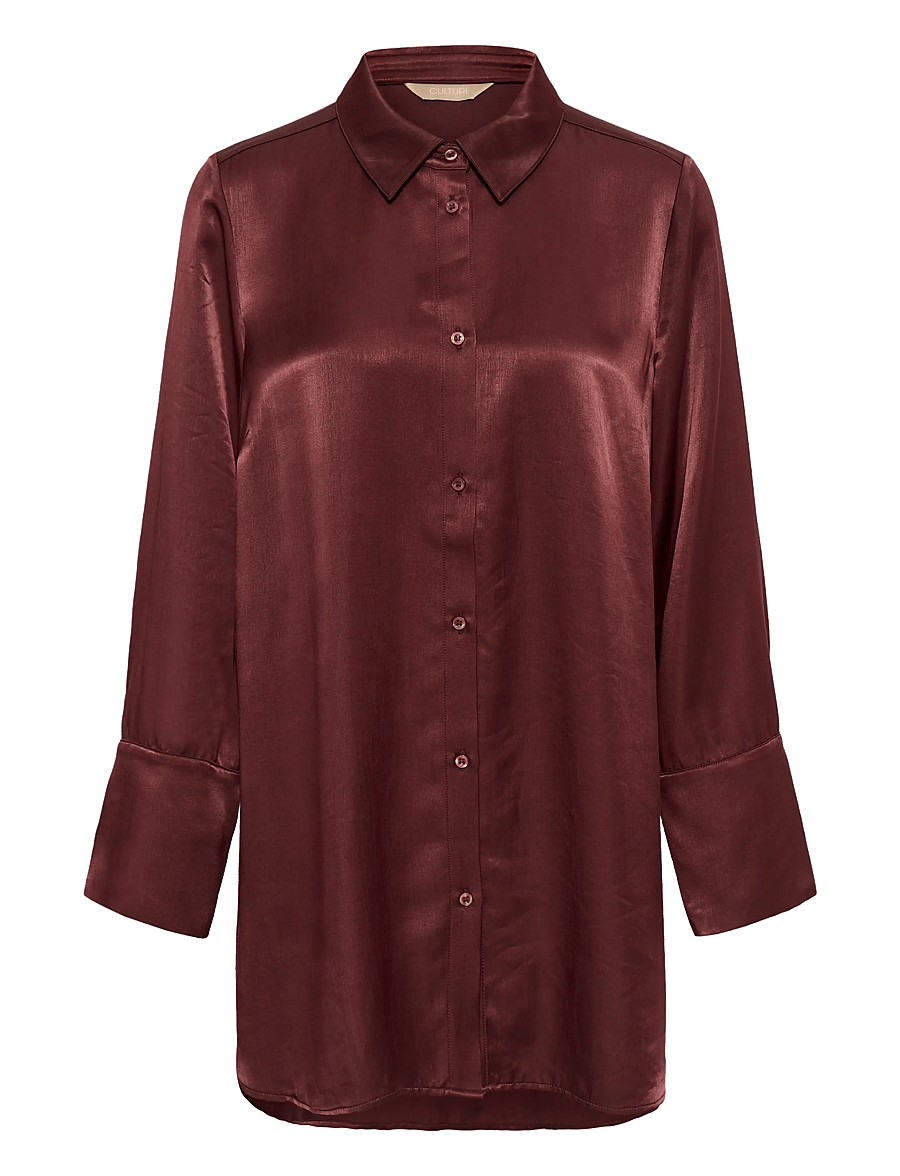 Culture - CUmollie Shirt - long-sleeved shirts - chocolate truffle - 0