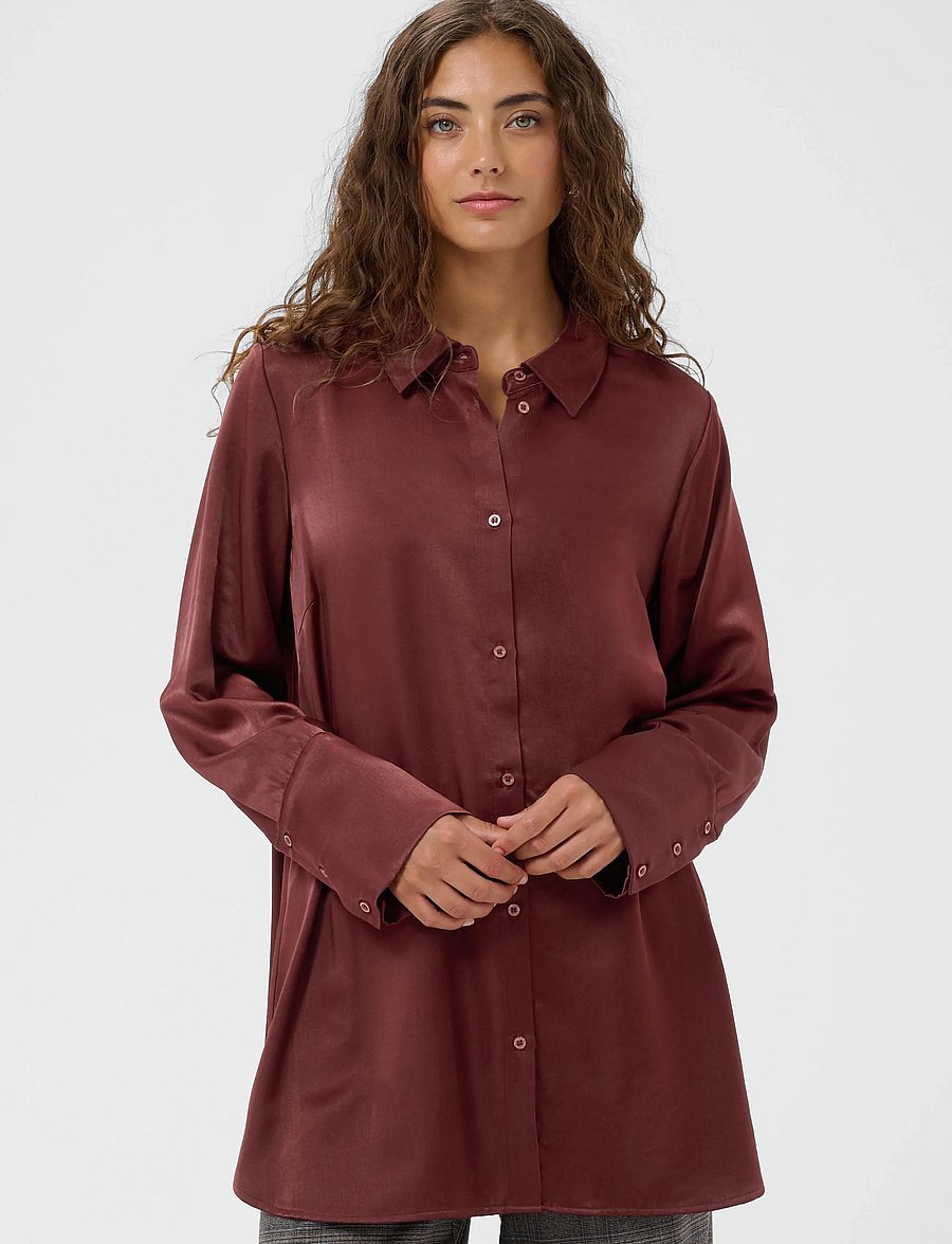 Culture - CUmollie Shirt - long-sleeved shirts - chocolate truffle - 2