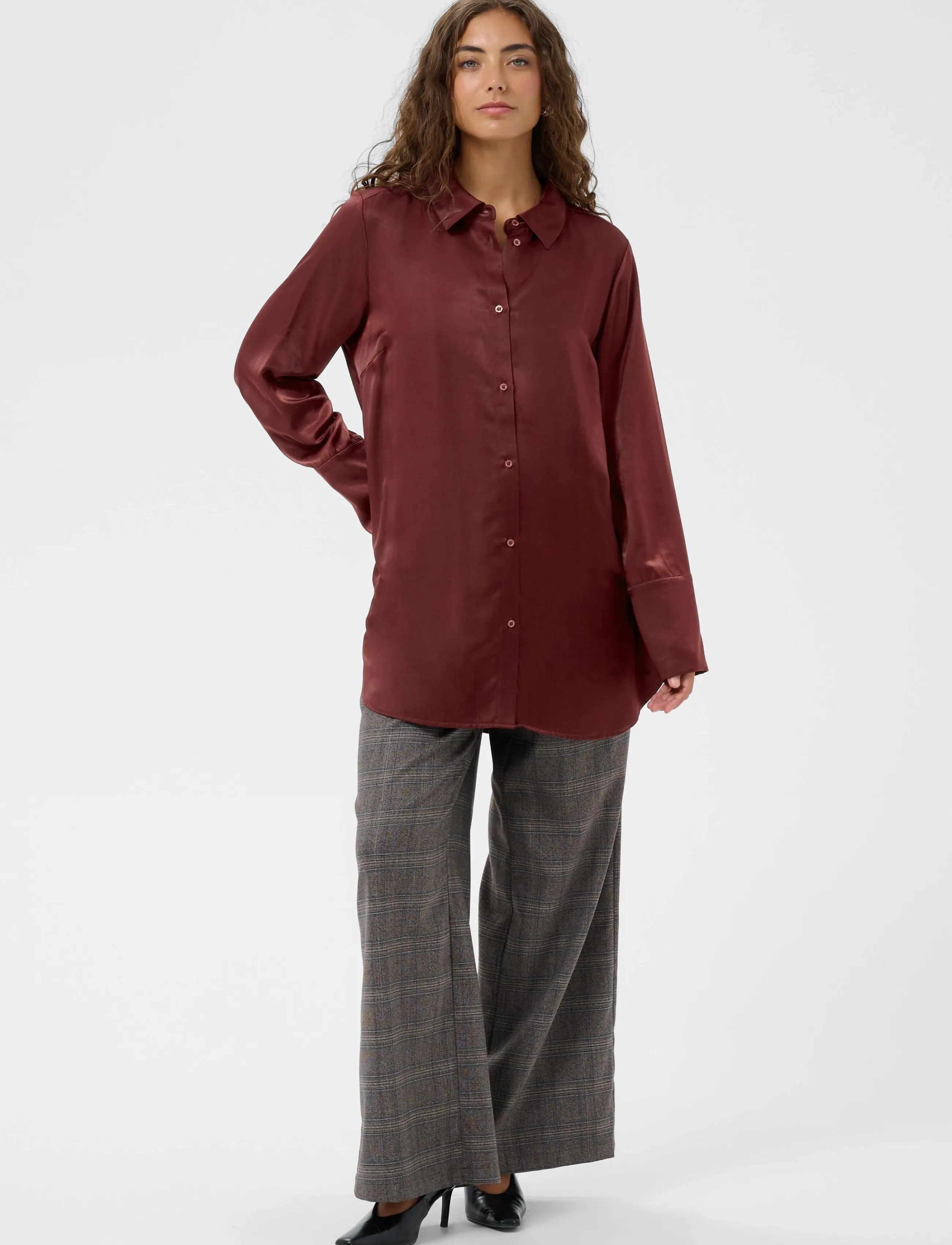 Culture - CUmollie Shirt - long-sleeved shirts - chocolate truffle - 3
