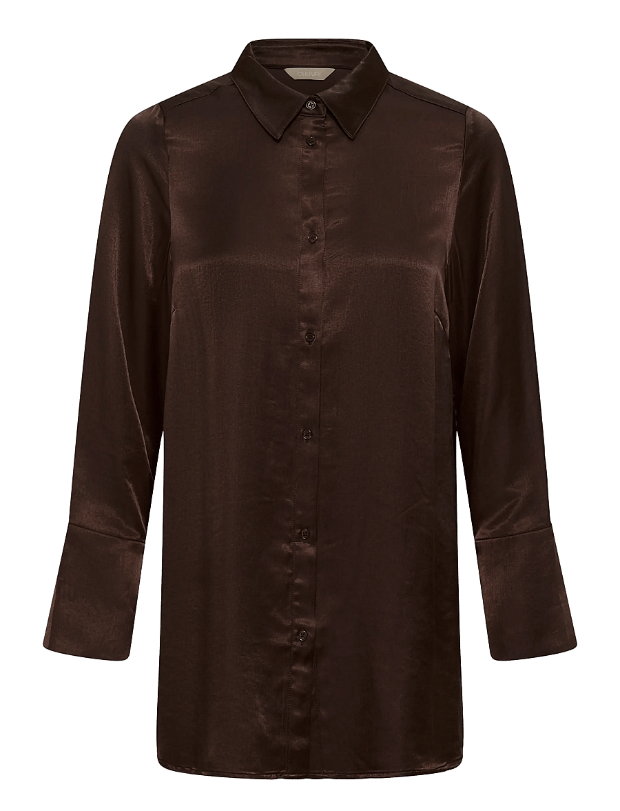 Culture - CUmollie Shirt - langærmede skjorter - coffee bean - 0