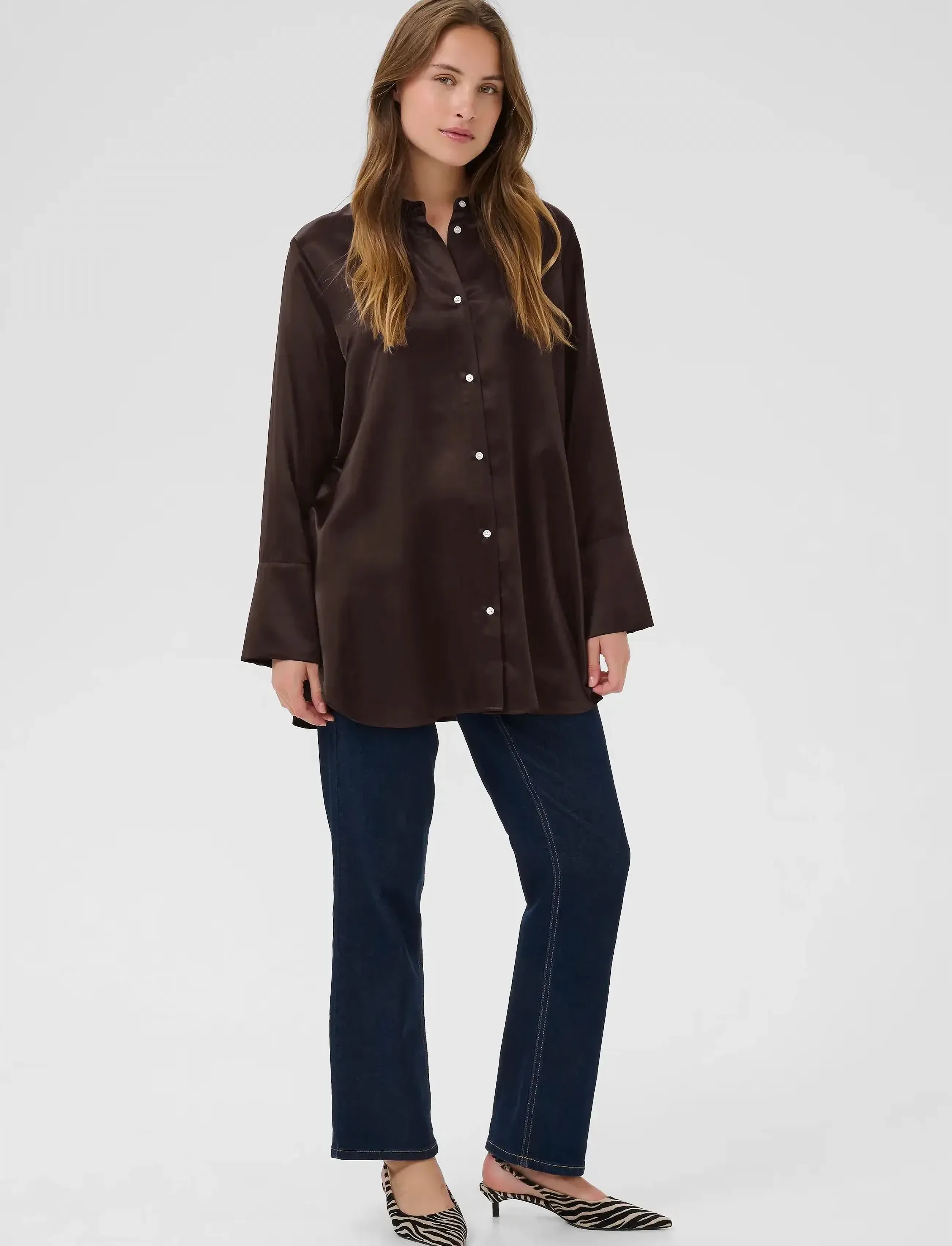 Culture - CUmollie Shirt - pitkähihaiset kauluspaidat - coffee bean - 3