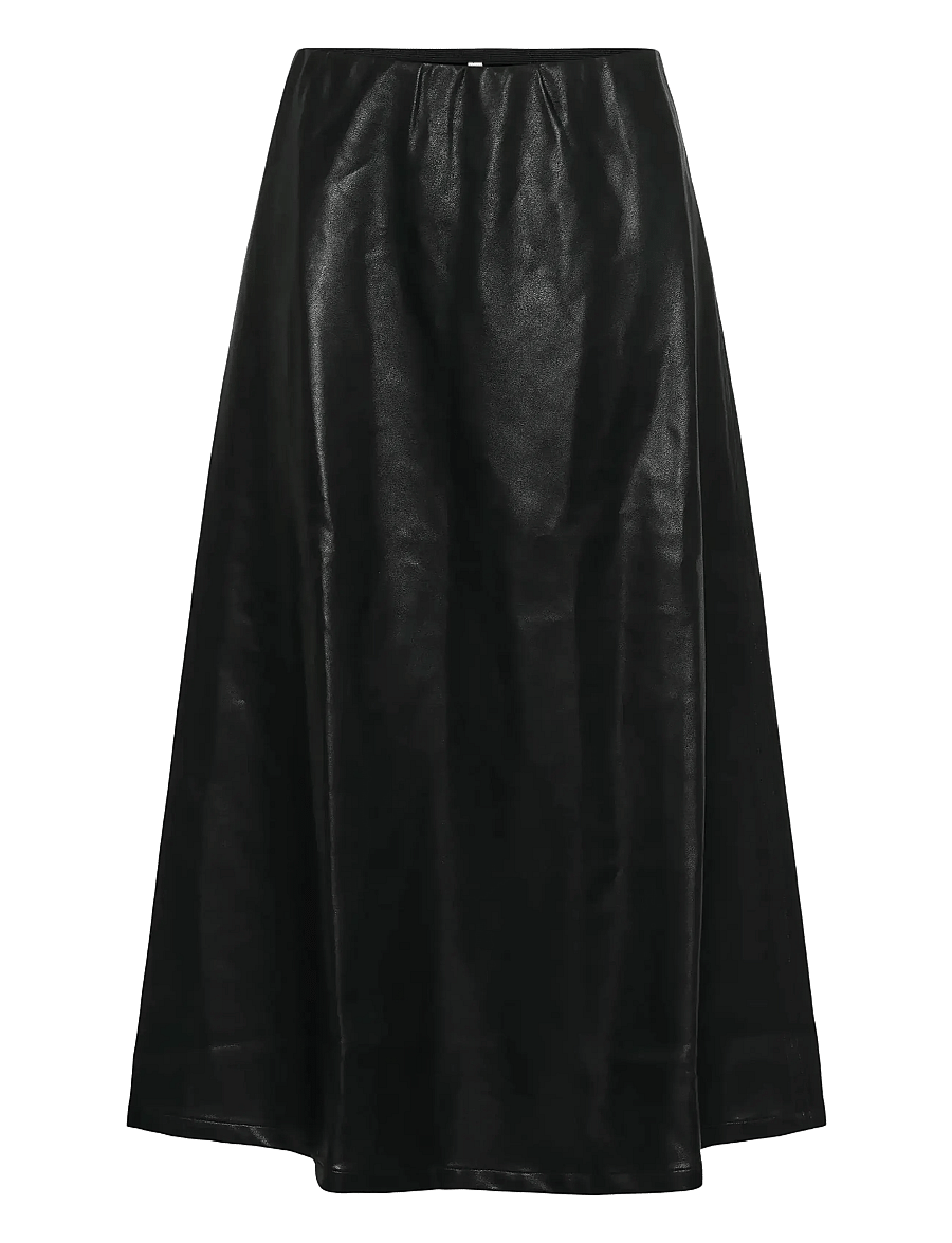 Culture - CUlilli PU Skirt - midi nederdele - black - 1