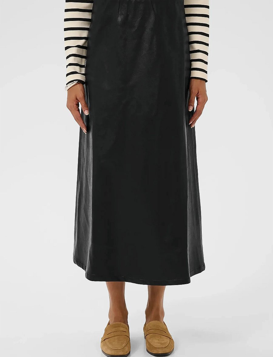 Culture - CUlilli PU Skirt - midi nederdele - black - 0
