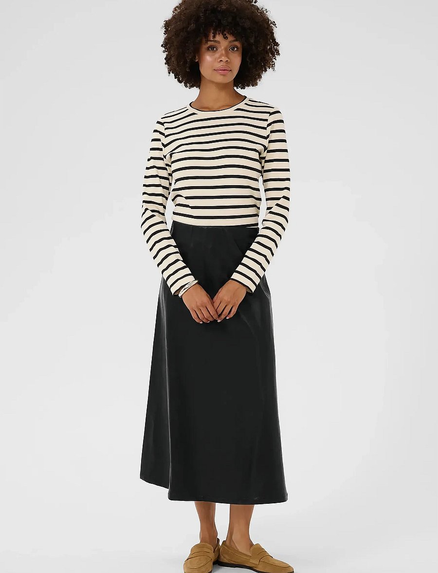 Culture - CUlilli PU Skirt - midi nederdele - black - 3